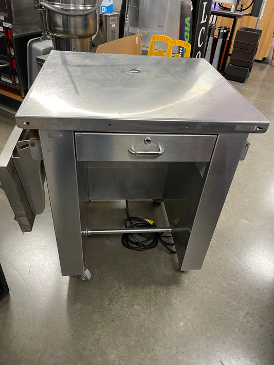 Used Colorpoint Portable Stainless Steel Gray Work Counter with Foldable Shelf 120V