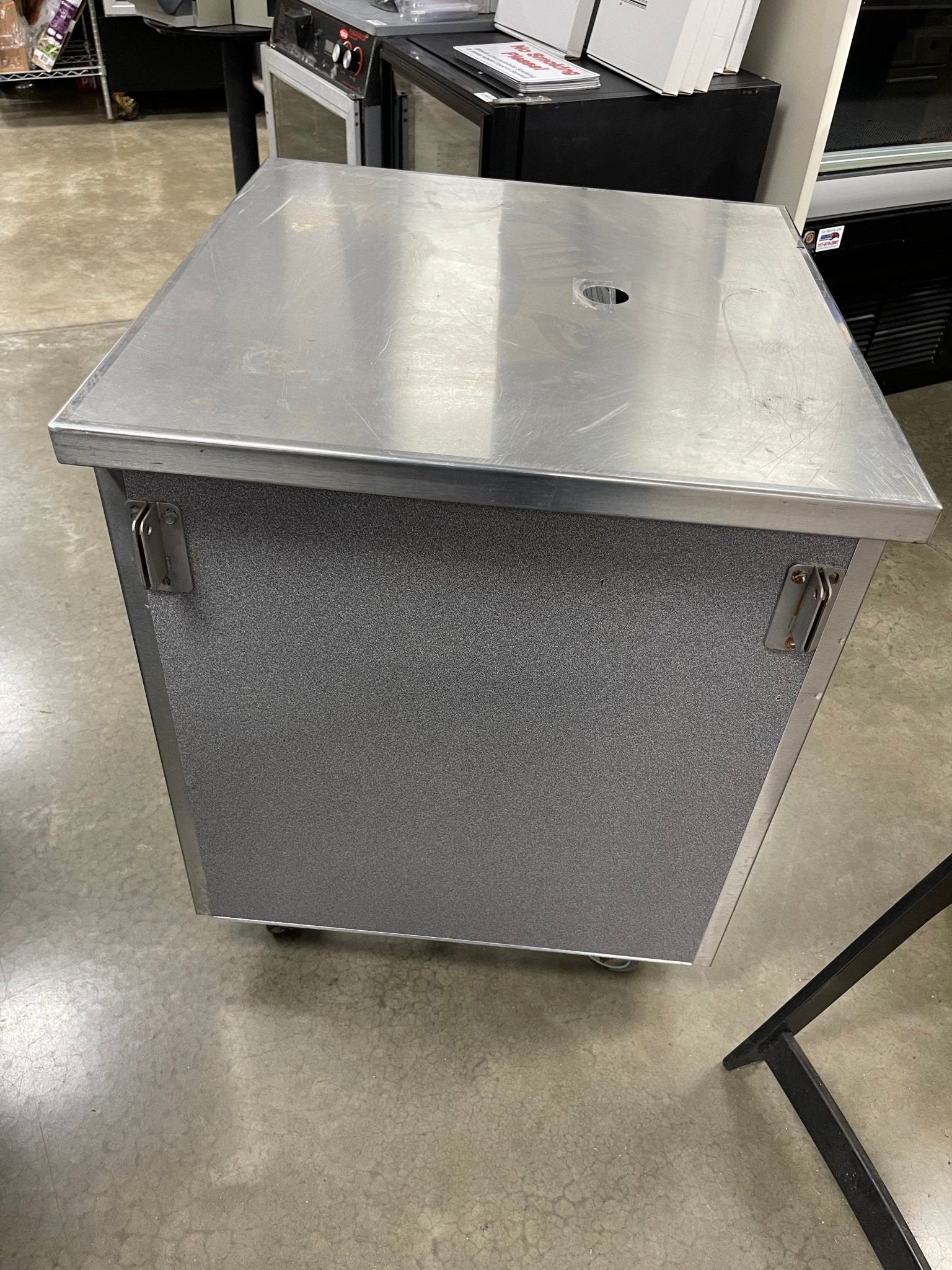 Used Colorpoint Portable Stainless Steel Gray Work Counter with Foldable Shelf 120V - Falcon Restaurant Supply - 5