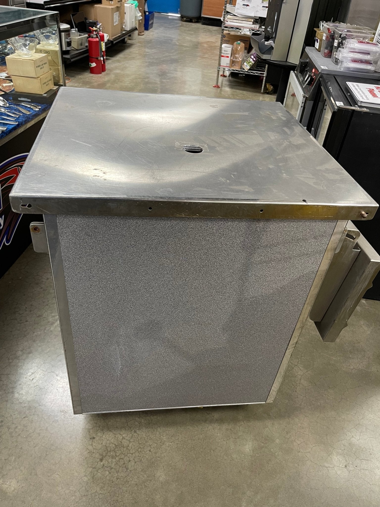 Used Colorpoint Portable Stainless Steel Gray Work Counter with Foldable Shelf 120V - Falcon Restaurant Supply - 6