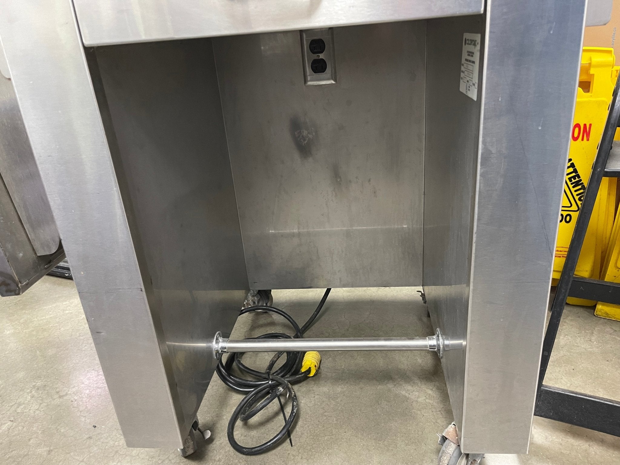 Used Colorpoint Portable Stainless Steel Gray Work Counter with Foldable Shelf 120V - Falcon Restaurant Supply - 7