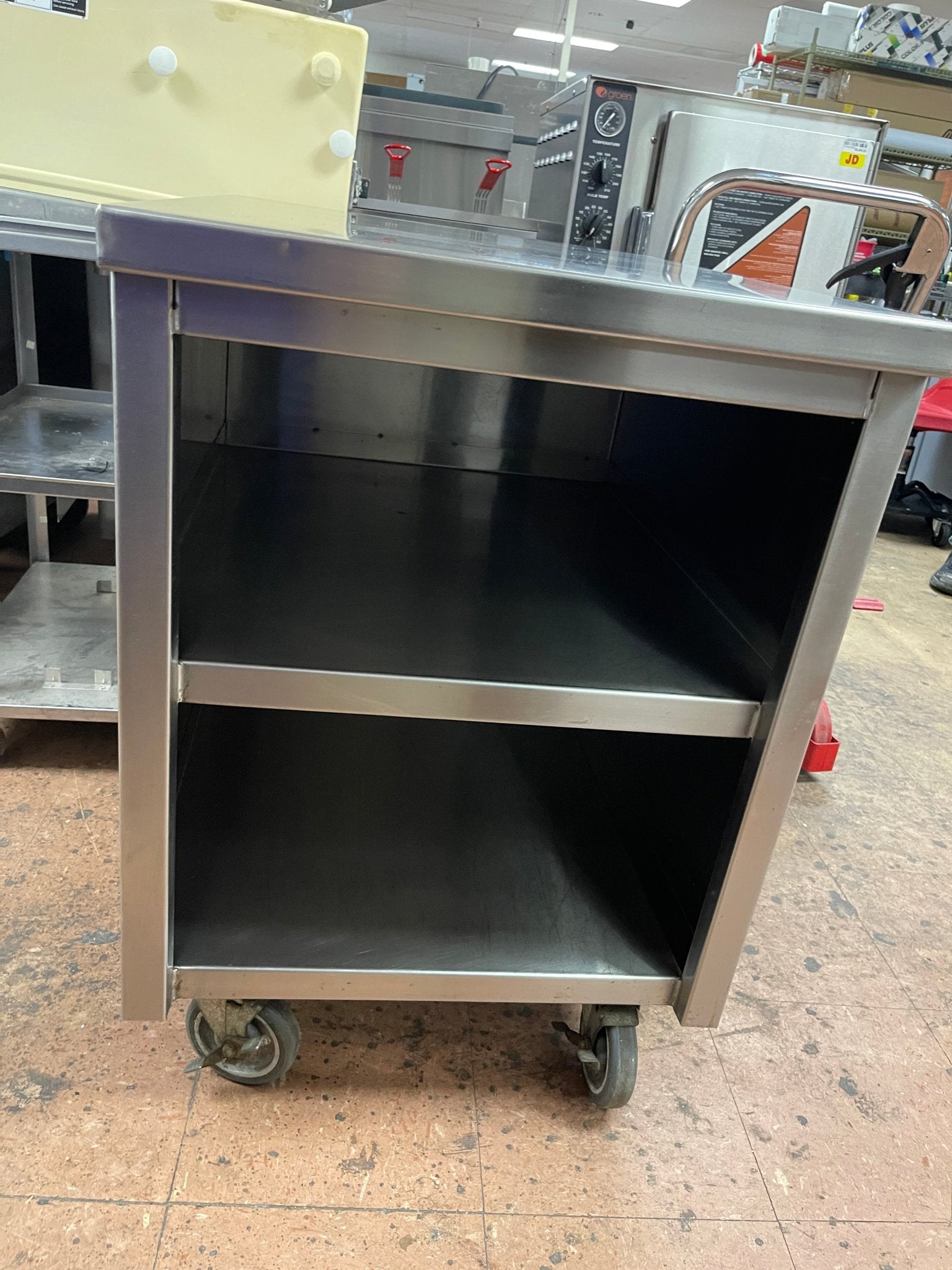 Used 24"X 32" Stainless Steel Cart Equipment Stand with Casters - Falcon Restaurant Supply - 1