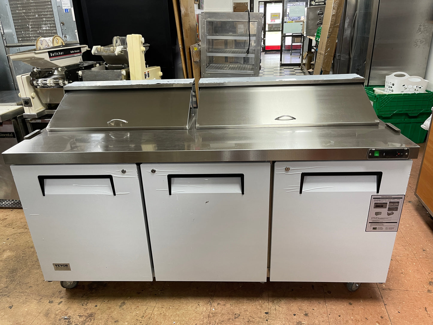 Used 72" Vevor KSR-72B1 Refrigerated Sandwich Prep Table 115V As Is