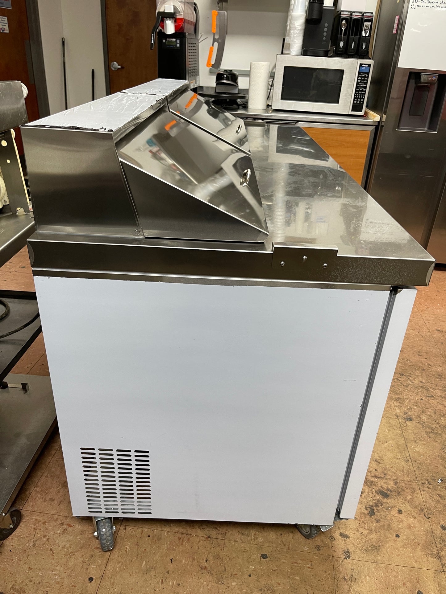Used 72" Vevor KSR-72B1 Refrigerated Sandwich Prep Table 115V As Is