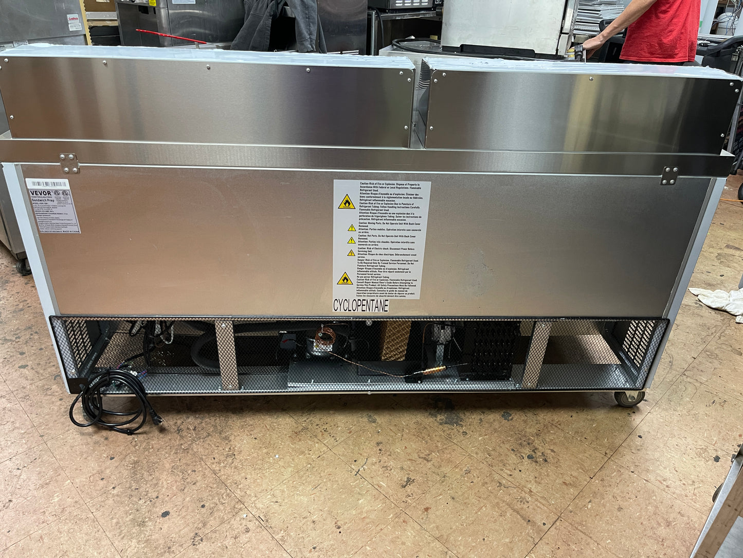 Used 72" Vevor KSR-72B1 Refrigerated Sandwich Prep Table 115V As Is