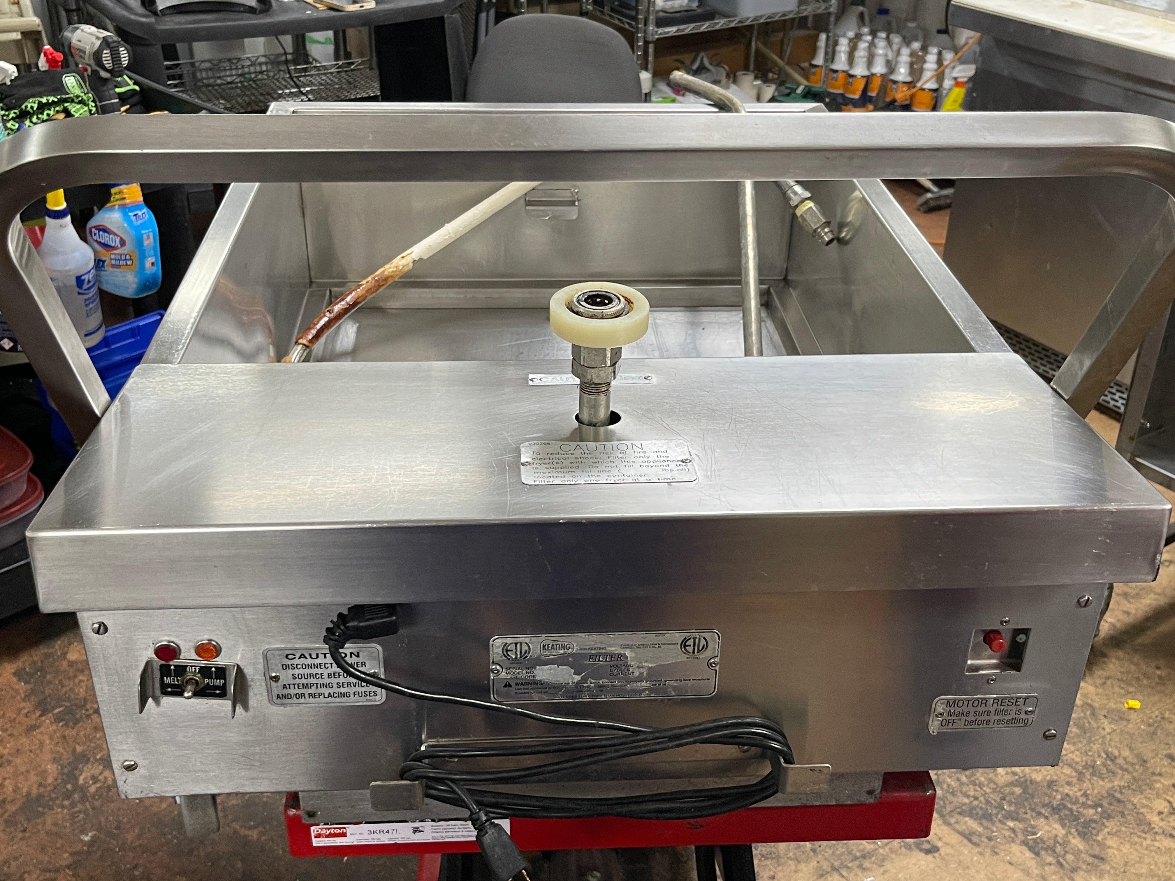 Used Keating LB165 Stainless Electric Portable Fryer Oil Filter 165lb Capacity 120V