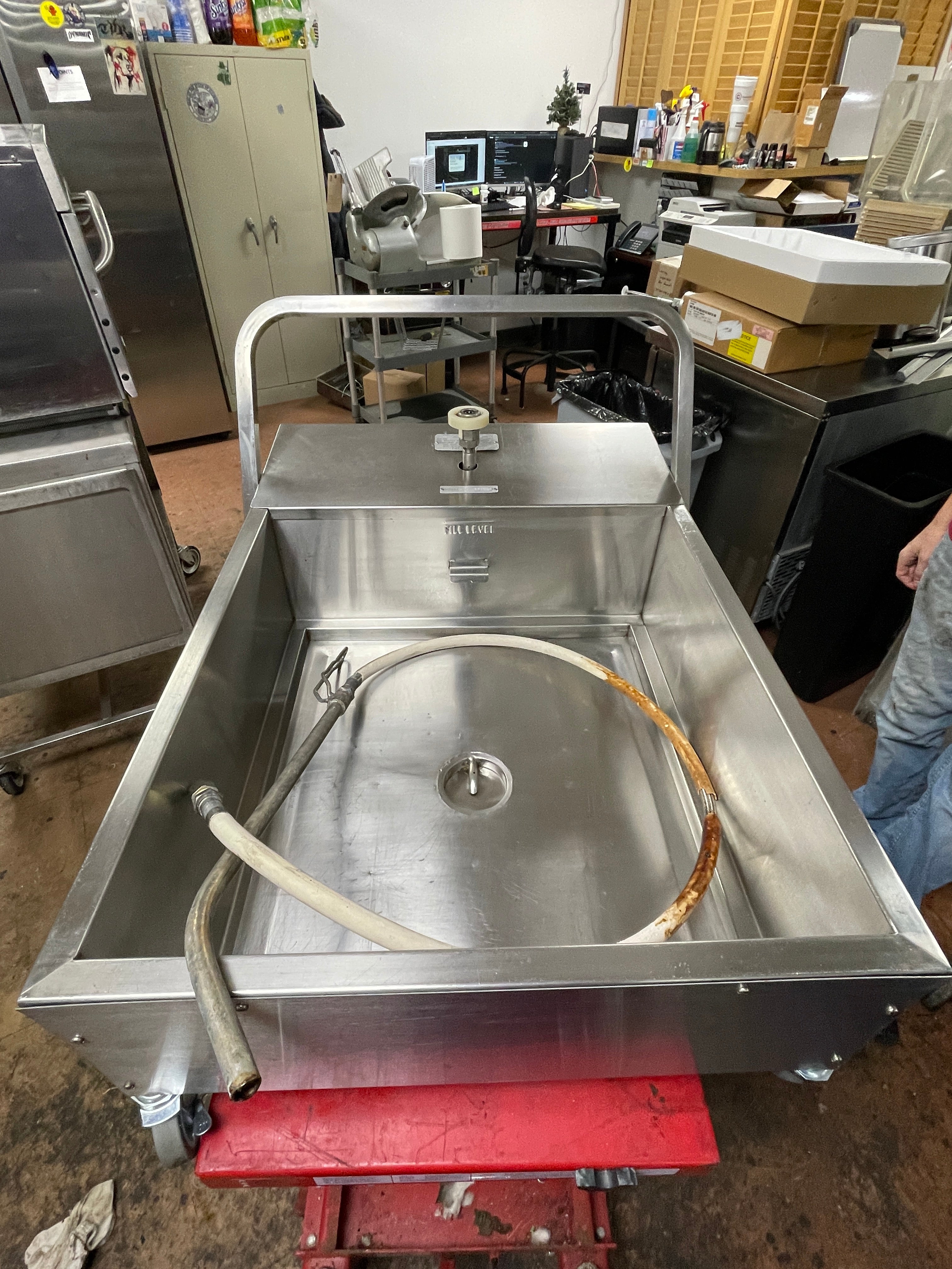 Used Keating LB165 Stainless Electric Portable Fryer Oil Filter 165lb Capacity 120V