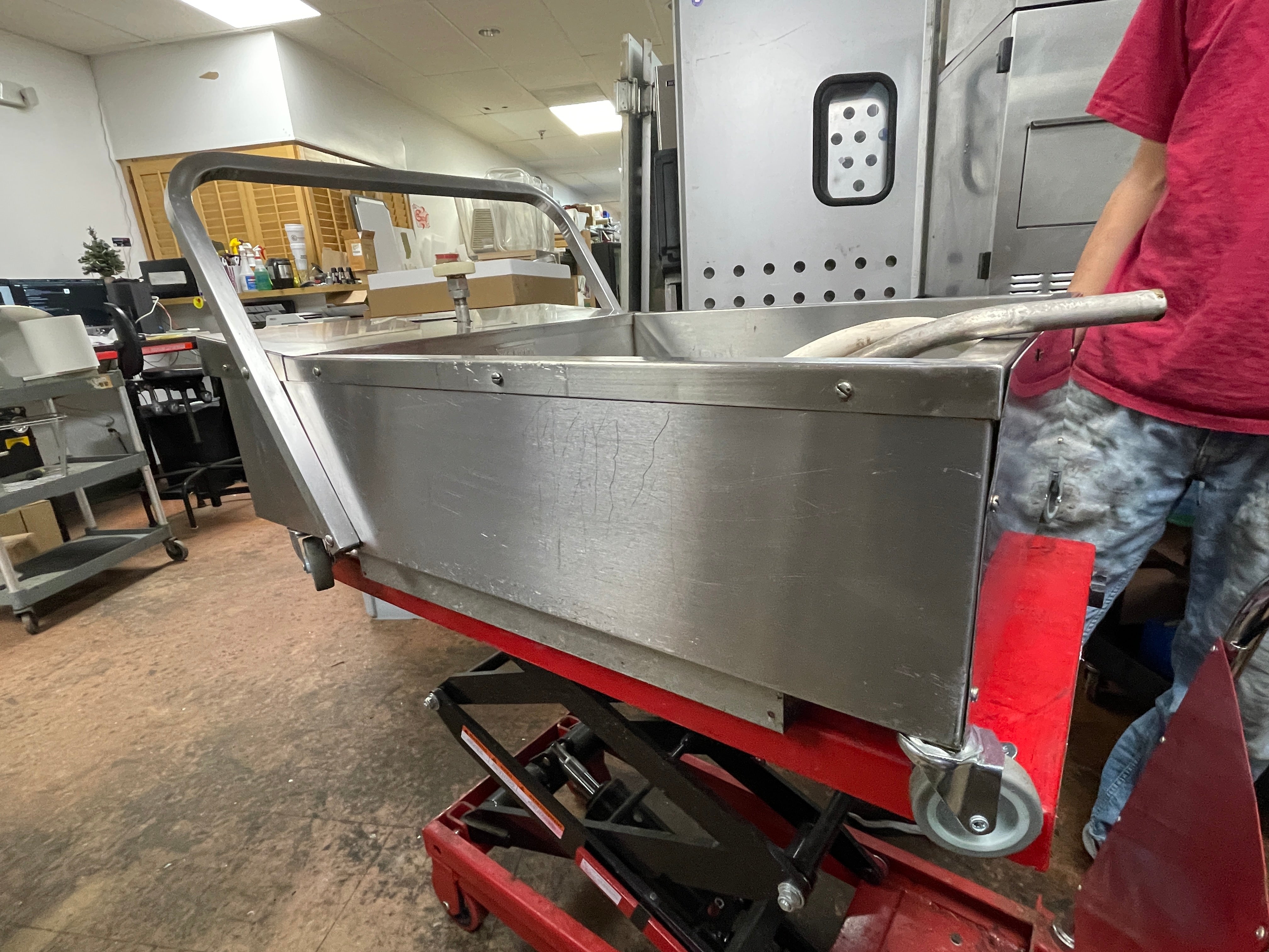 Used Keating LB165 Stainless Electric Portable Fryer Oil Filter 165lb Capacity 120V