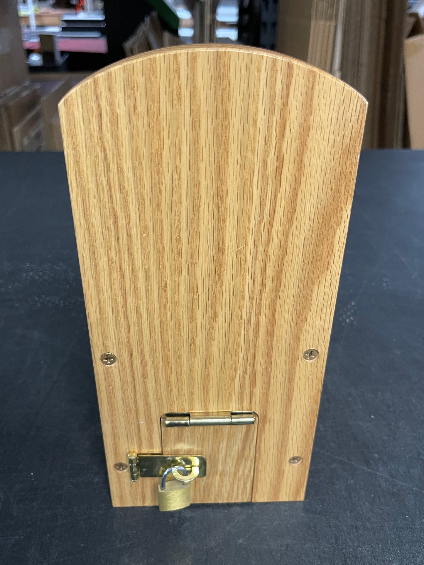 New Wooden Donation Tip Collection Container Box with Lock and Clear View Window