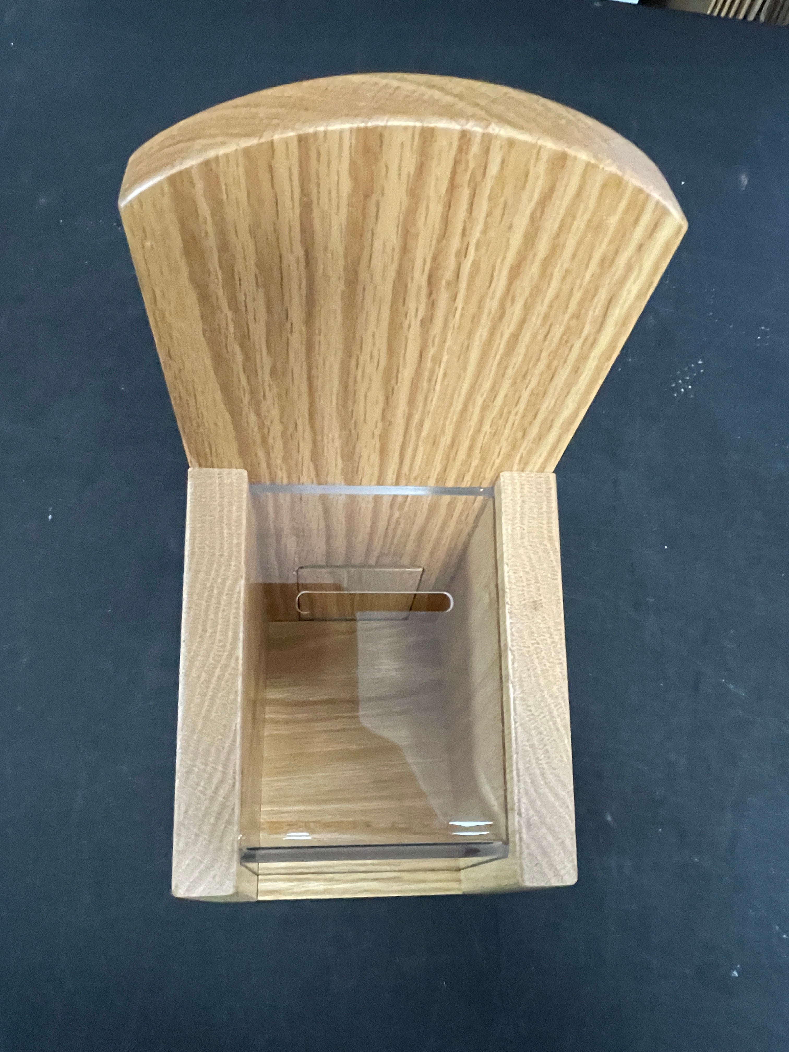 New Wooden Donation Tip Collection Container Box with Lock and Clear View Window