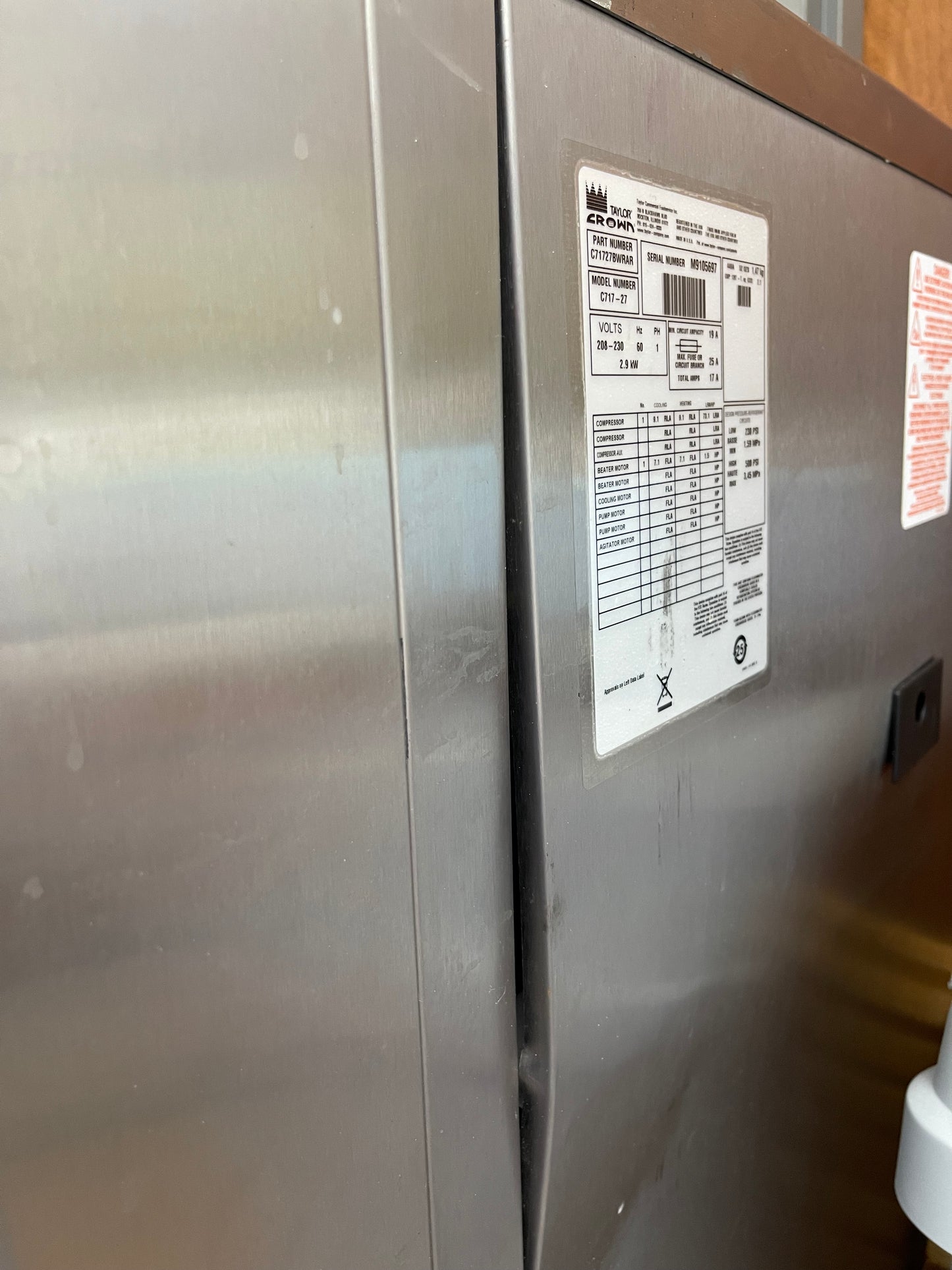 2019 Taylor C717-27 Soft Serve Freezer Twist Air Cooled Ice Cream Machine 1-Phase M9105697 - JS