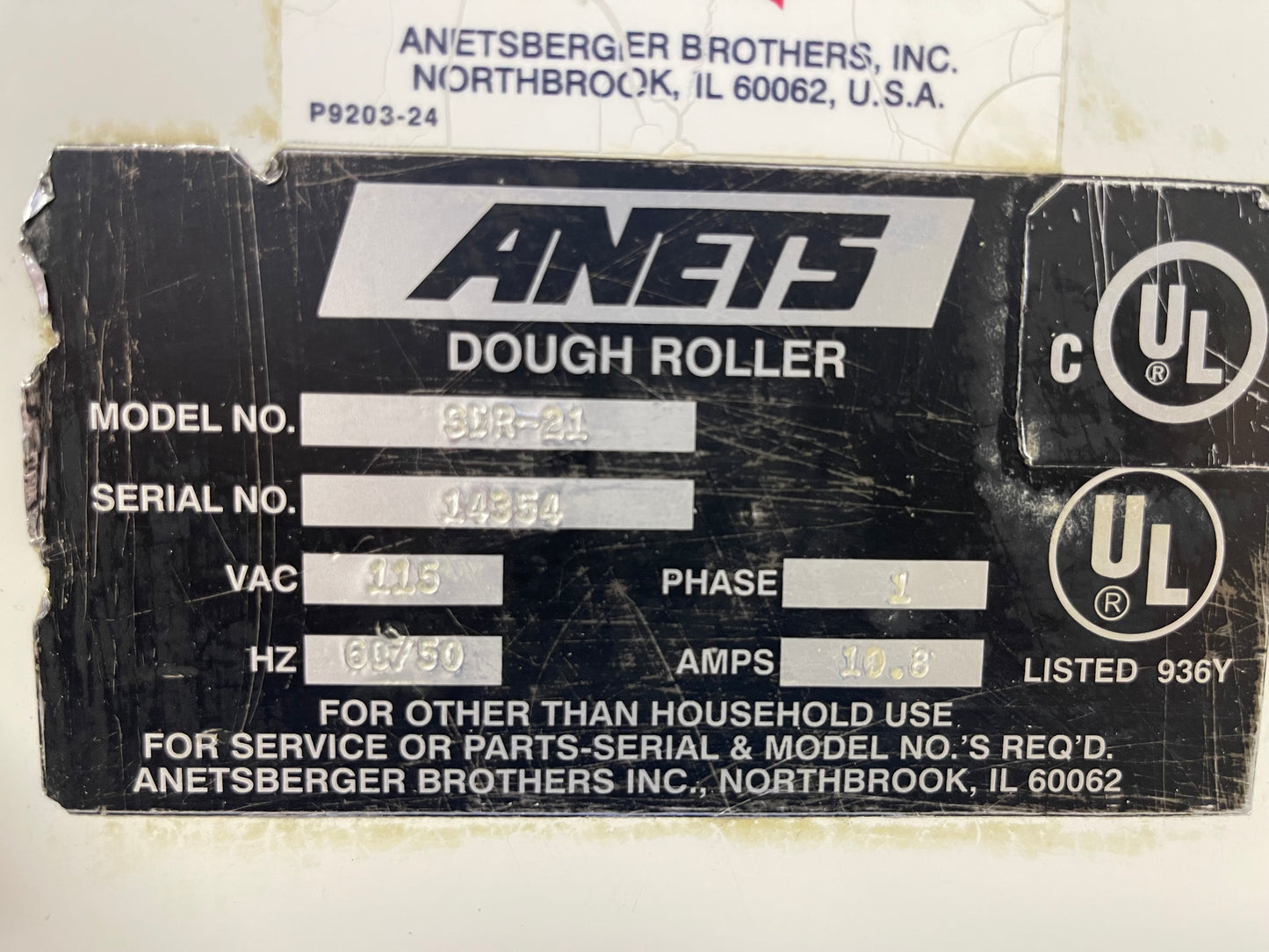 Anets SDR21 Pizza Dough Roller 120V - JS