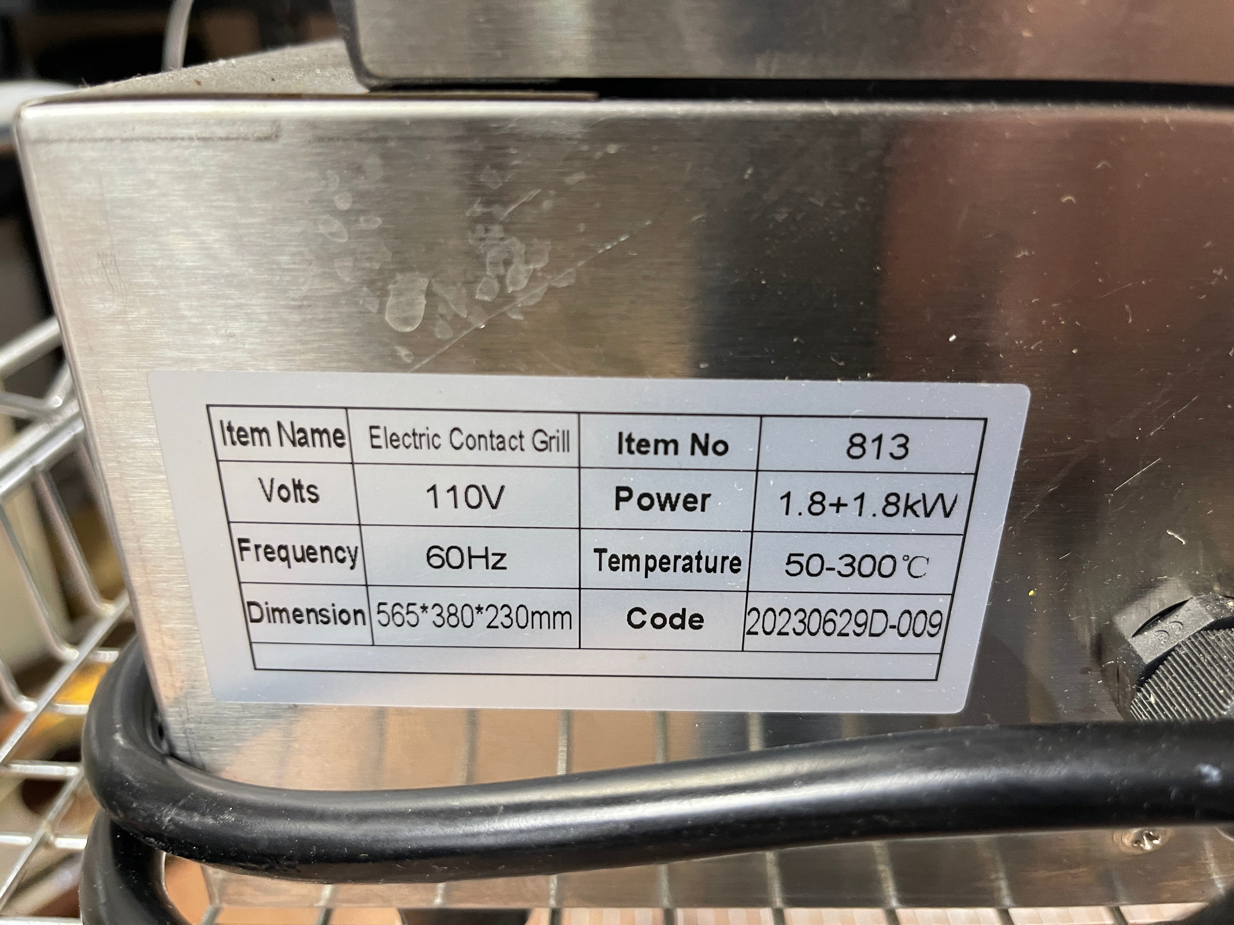 Used Electric Full Grooved Panini Sandwich Double Press Grill 110V As-is