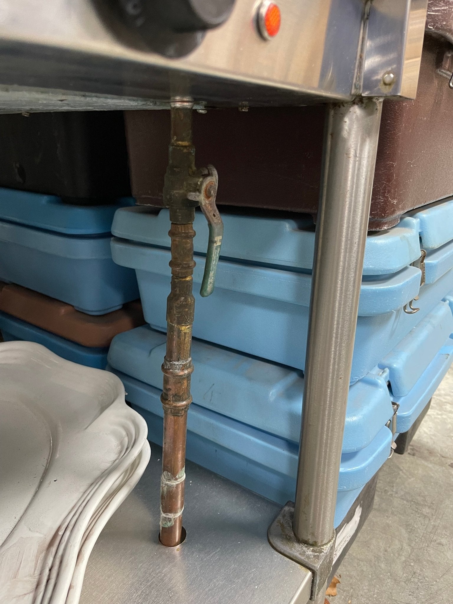 Used 48" Open Well 3 Pan Electric Stainless Steel Steam Table with Faucet 220V - Falcon Restaurant Supply - 6