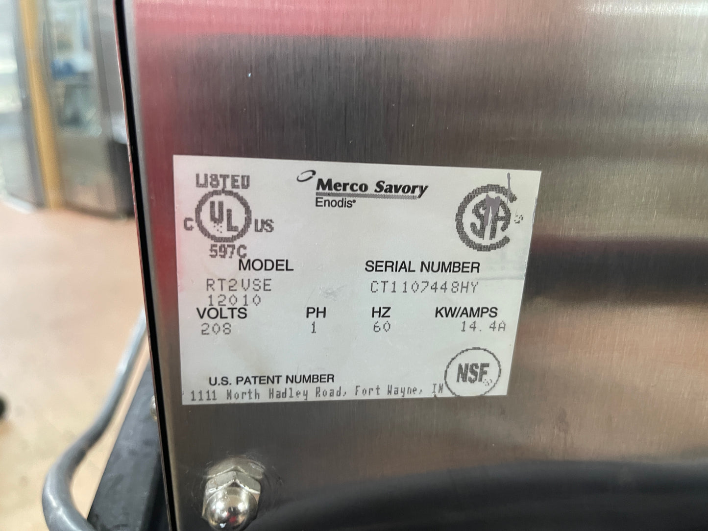 Used Merco Savory RT-2 Conveyor Bread and Bun Toaster 650-950 Slices/hour 208V