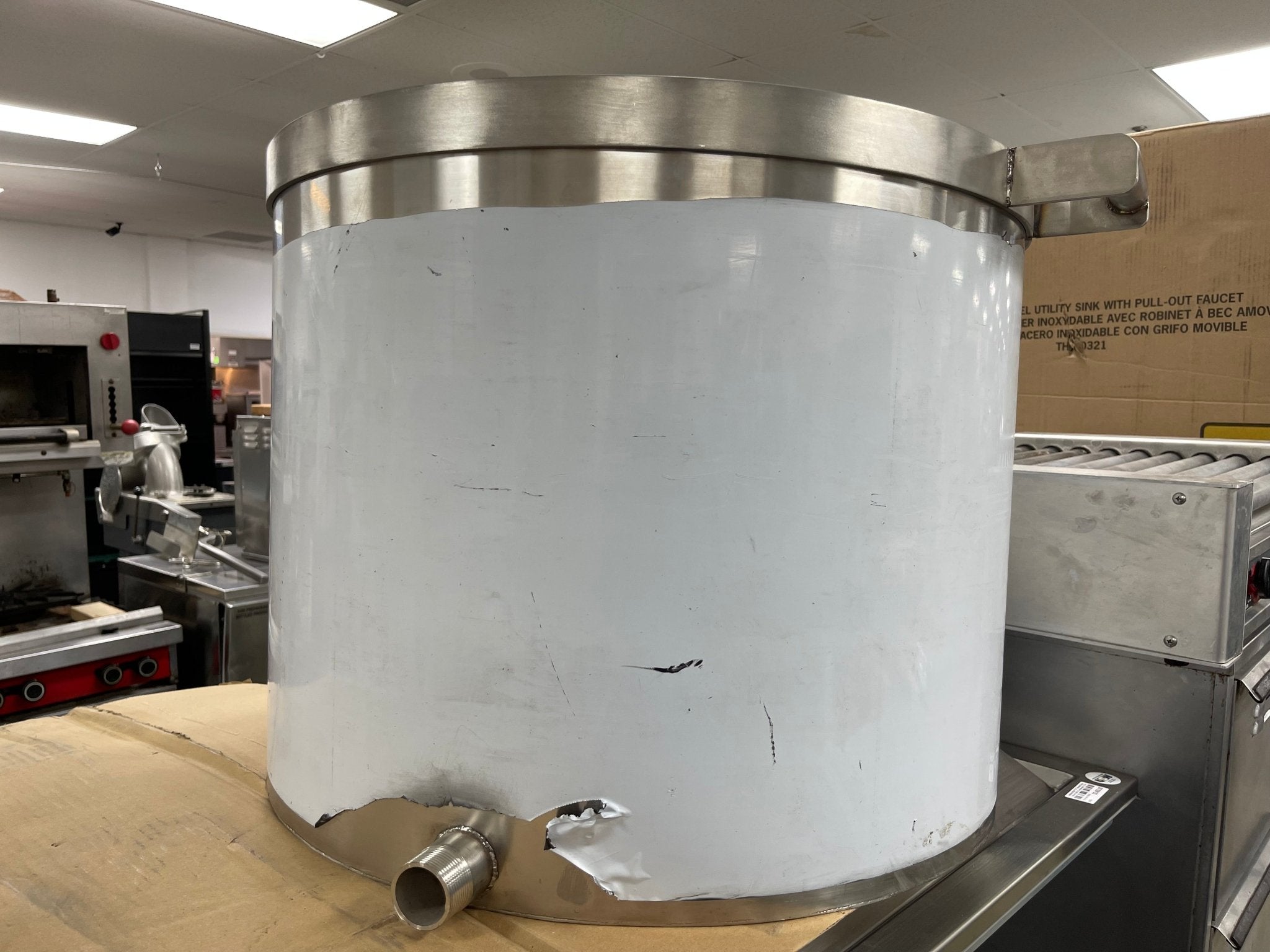 New 180qt Stainless Steel Stock Pot with Drain - Falcon Restaurant Supply - 1