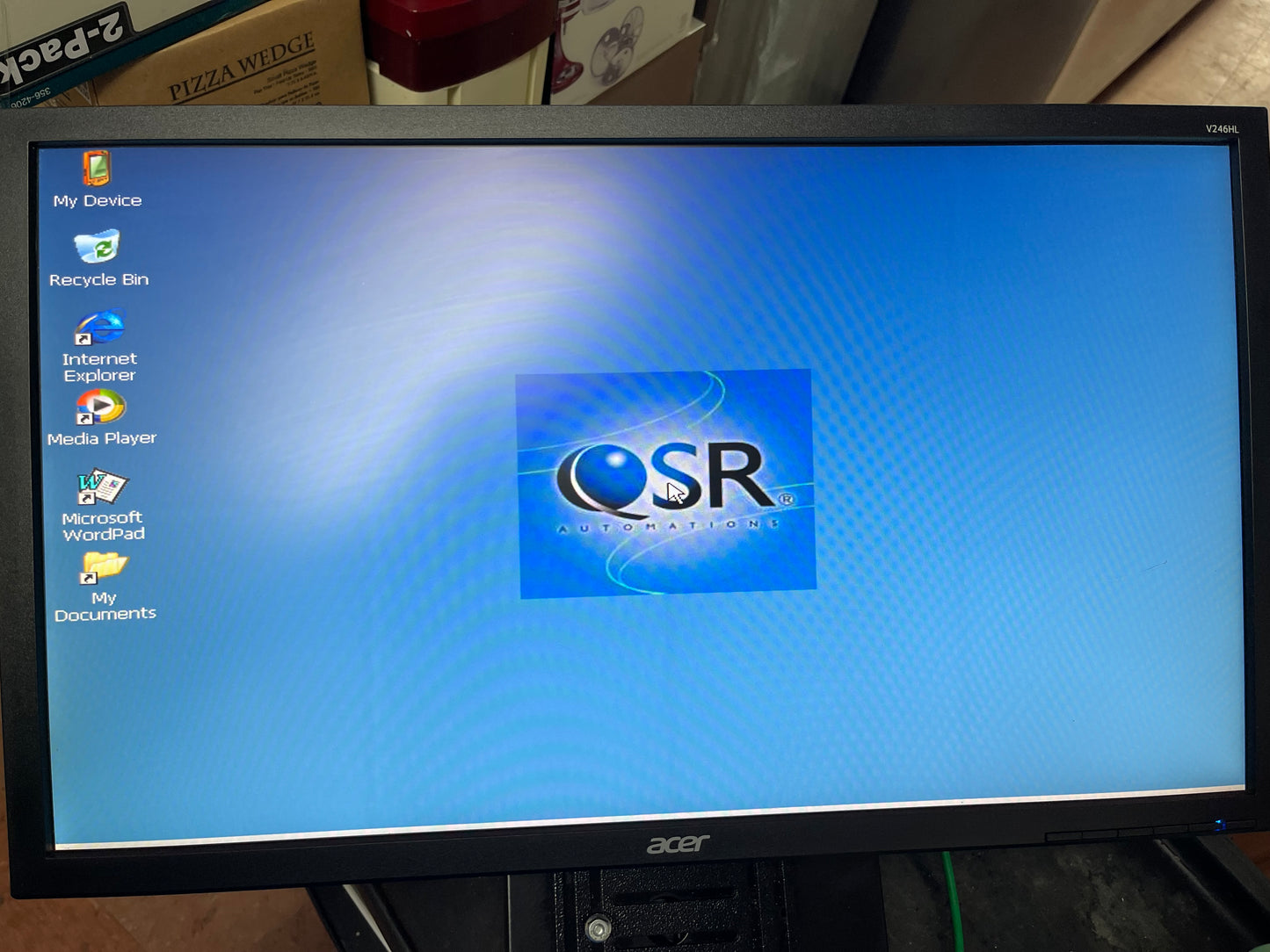 Acer V246HL Monitor with QSR xCeed Kitchen Controller and Wall Mount