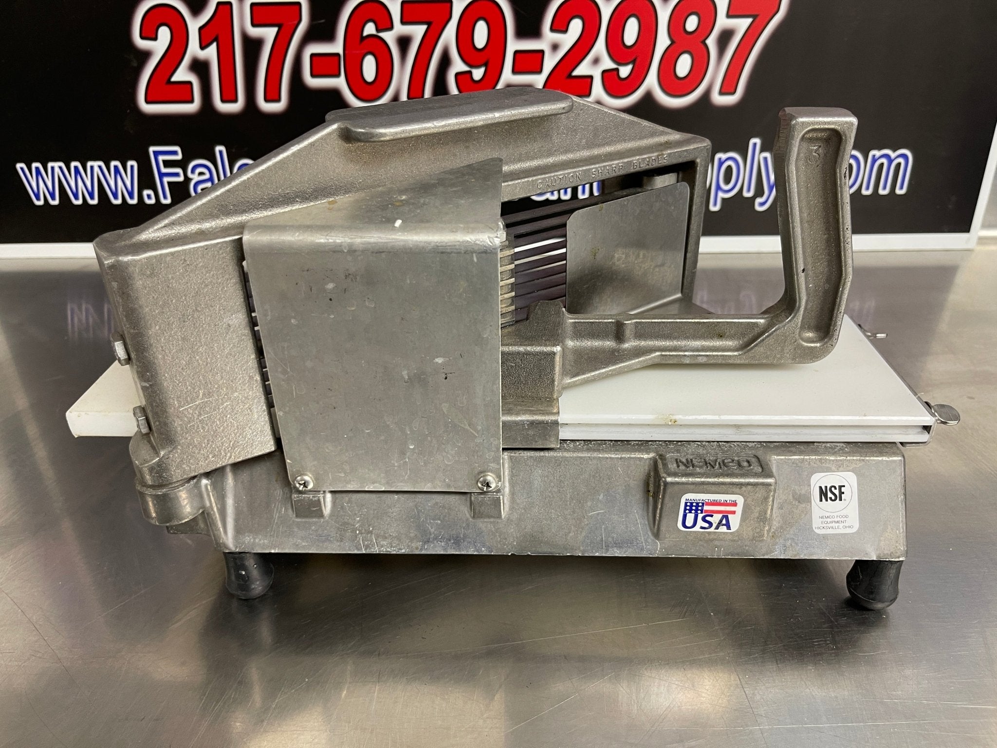 Used Nemco 55600 - 2 Commercial Easy Tomato Slicer 1/4" Slices New Blades - Falcon Restaurant Supply - 2