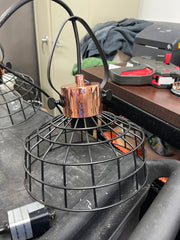 Used Luminex Track Wire Cage Pendant Light 120V 9"