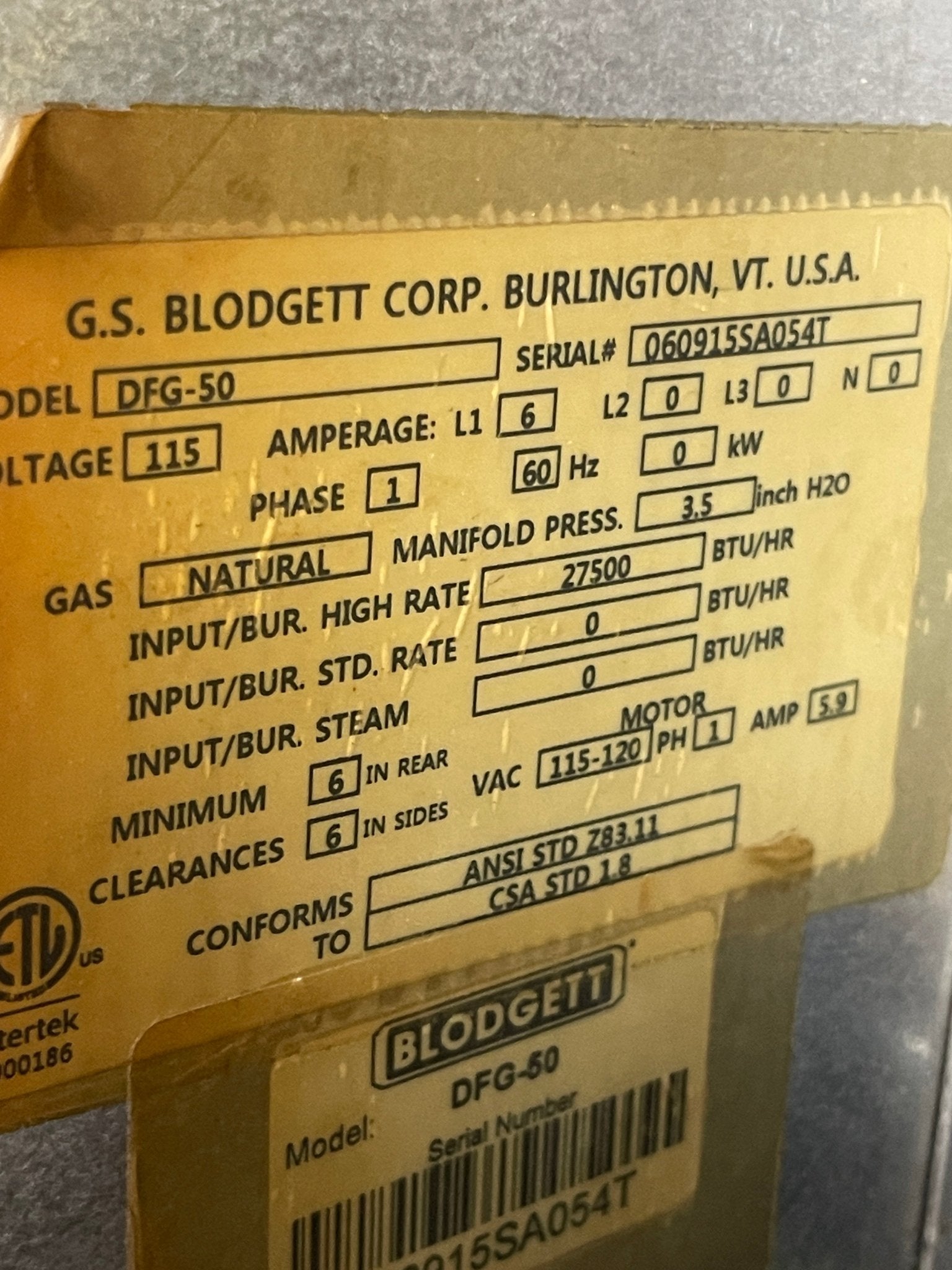 Used Blodgett DFG - 50 Double Half Size Natural Gas Convection Oven - JD - Falcon Restaurant Supply - 9