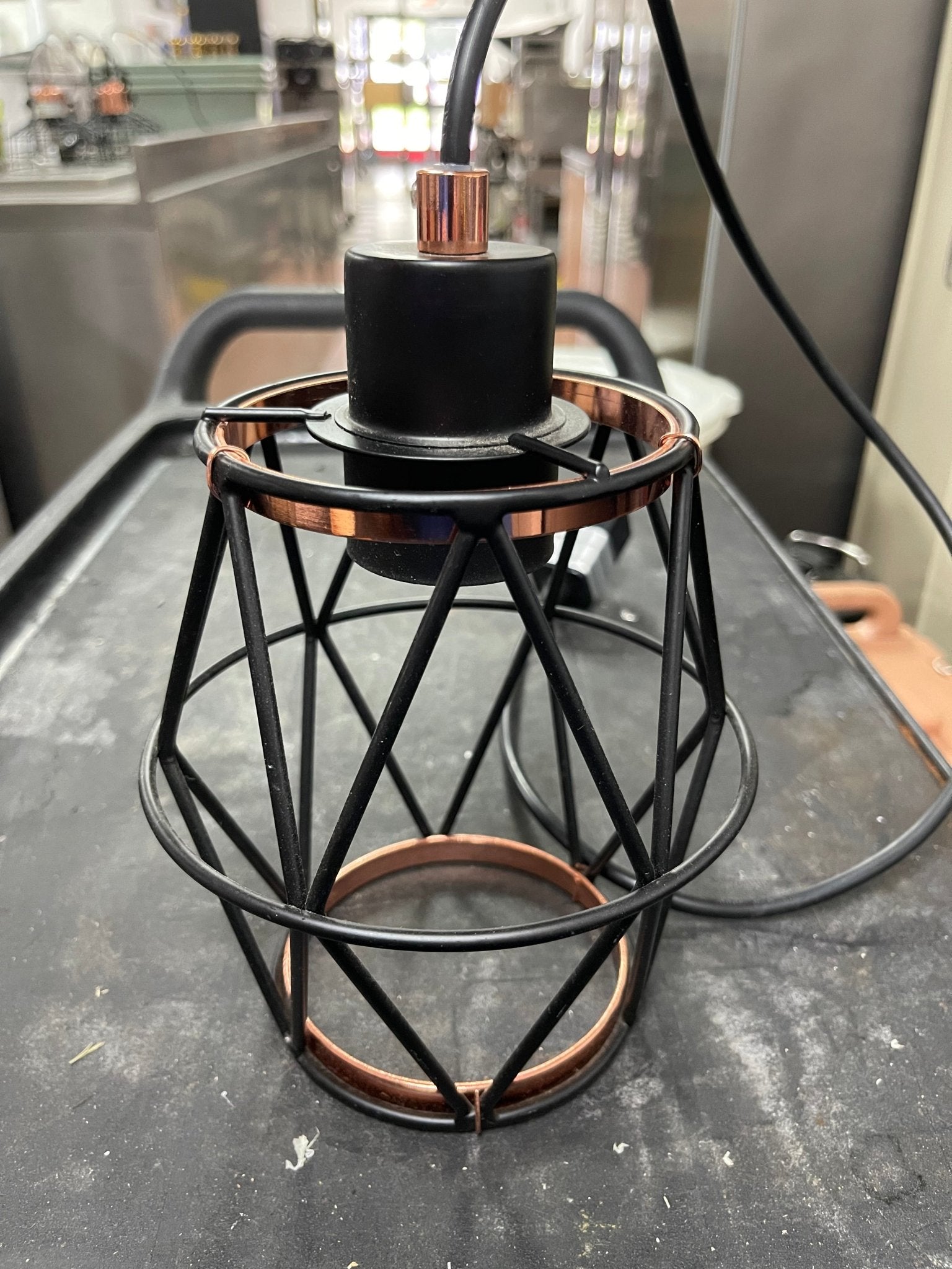 Used Luminex Track Wire Cage Pendant Light 120V - Falcon Restaurant Supply - 1