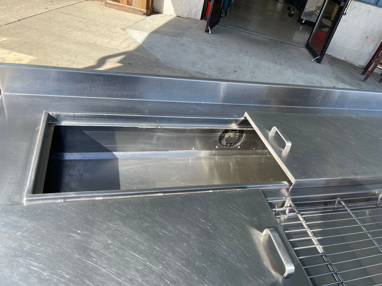 Wasserstrom 95" Custom Made Refrigerated Stainless Steel Pizza Prep Table 120V