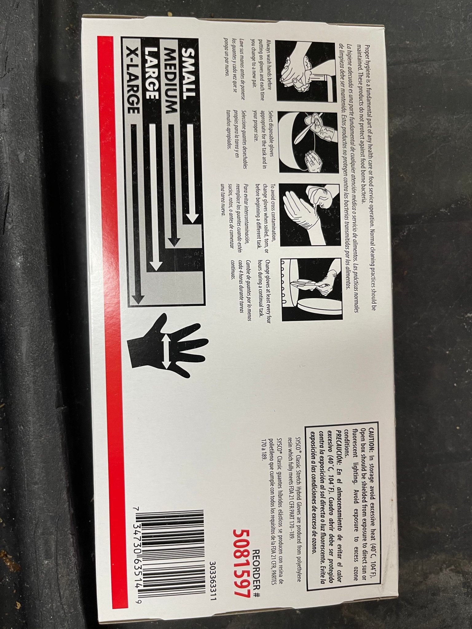 New Gloves, Sysco, Classic Vinyl - Small - 100/box - Falcon Restaurant Supply - 2