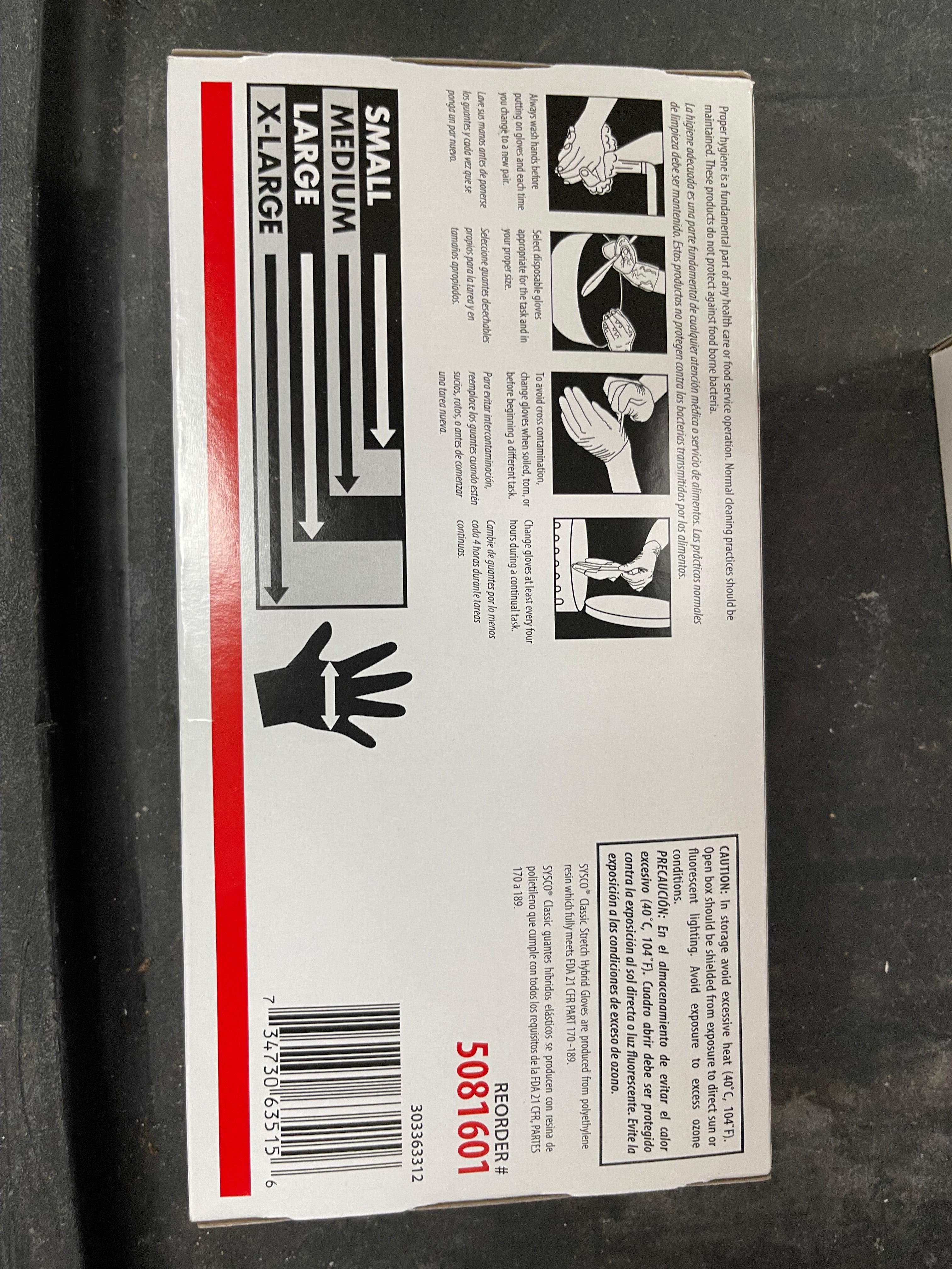 New Gloves, Sysco, Classic Vinyl - Medium - 100/box