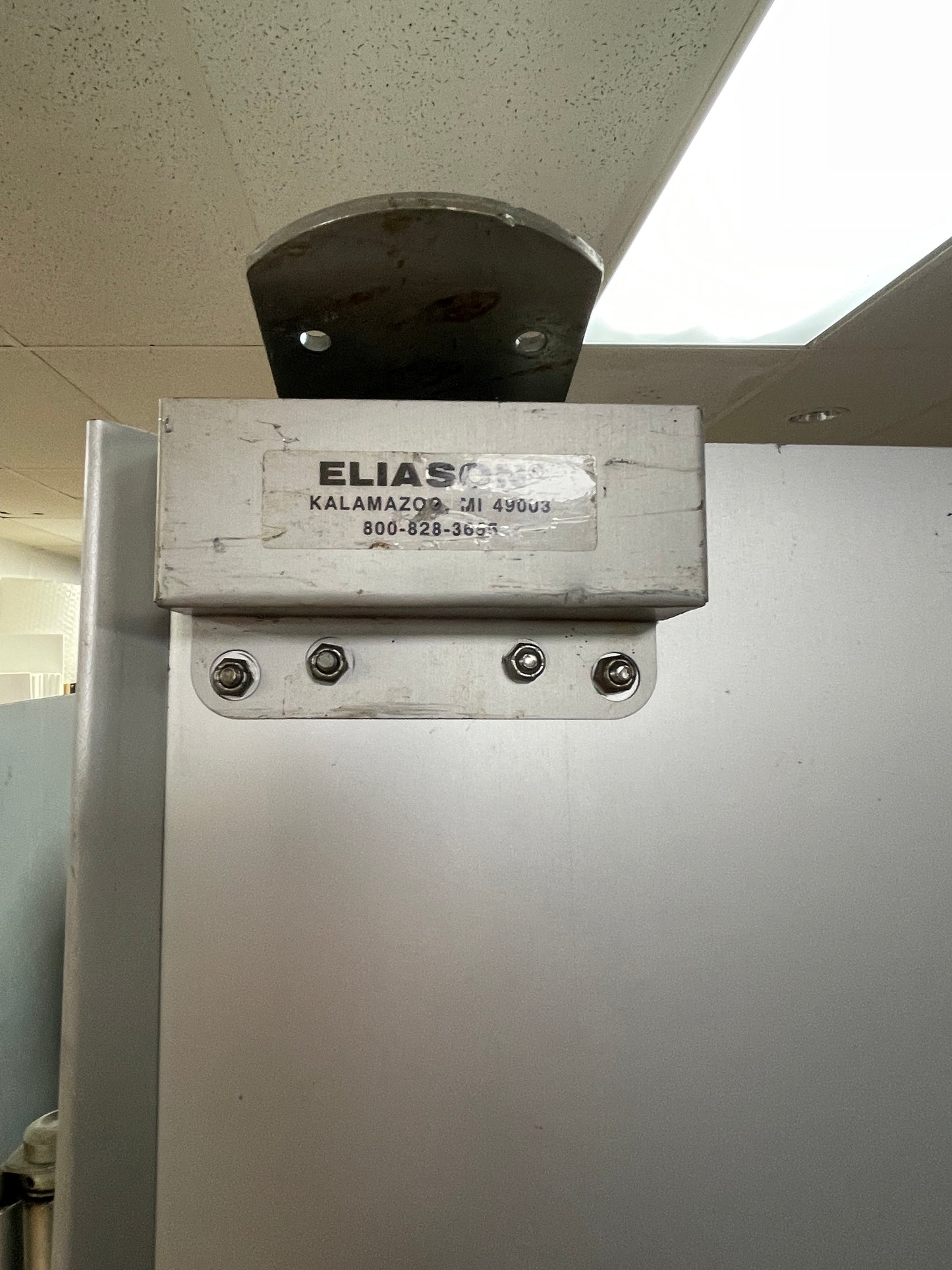 New Eliason Solid Swinging Door with Window 35.25" X 82.5" Used Hinge