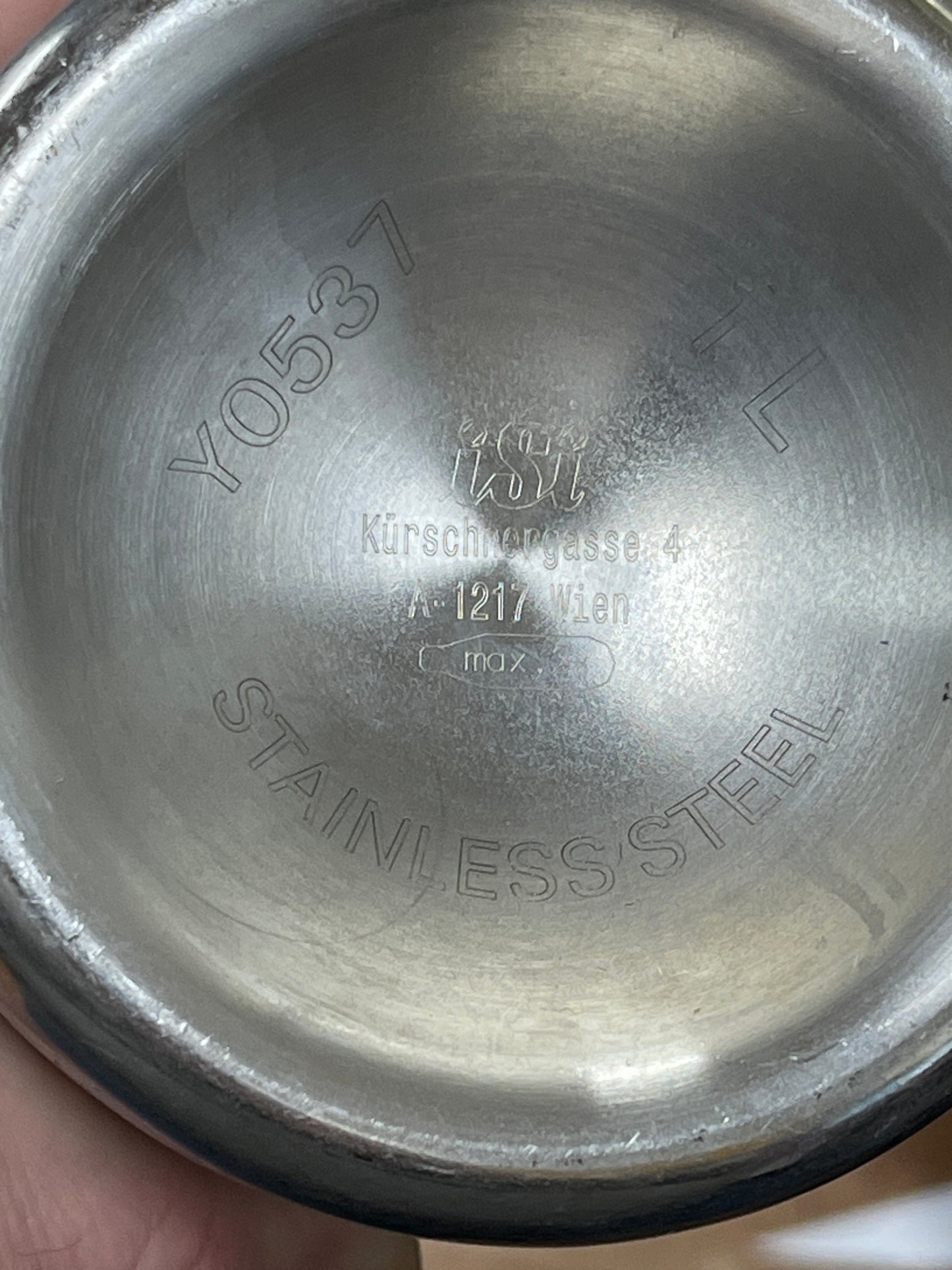 Used isi Whipped Cream Dispenser 1L Replacement Stainless Bottle