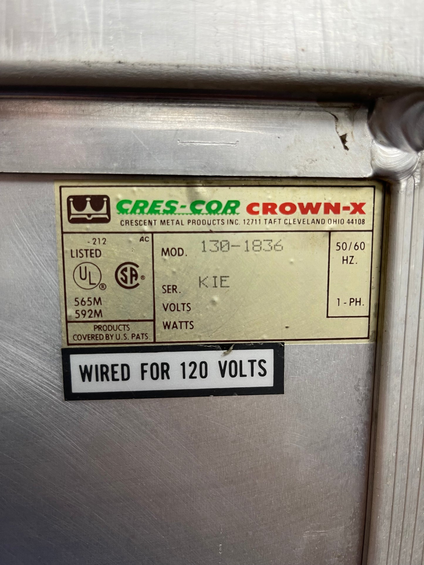 Used Cres Cor 130-1836 Full Height Non-Insulated 34 Pan Mobile Warming Heated Holding Cabinet 120V