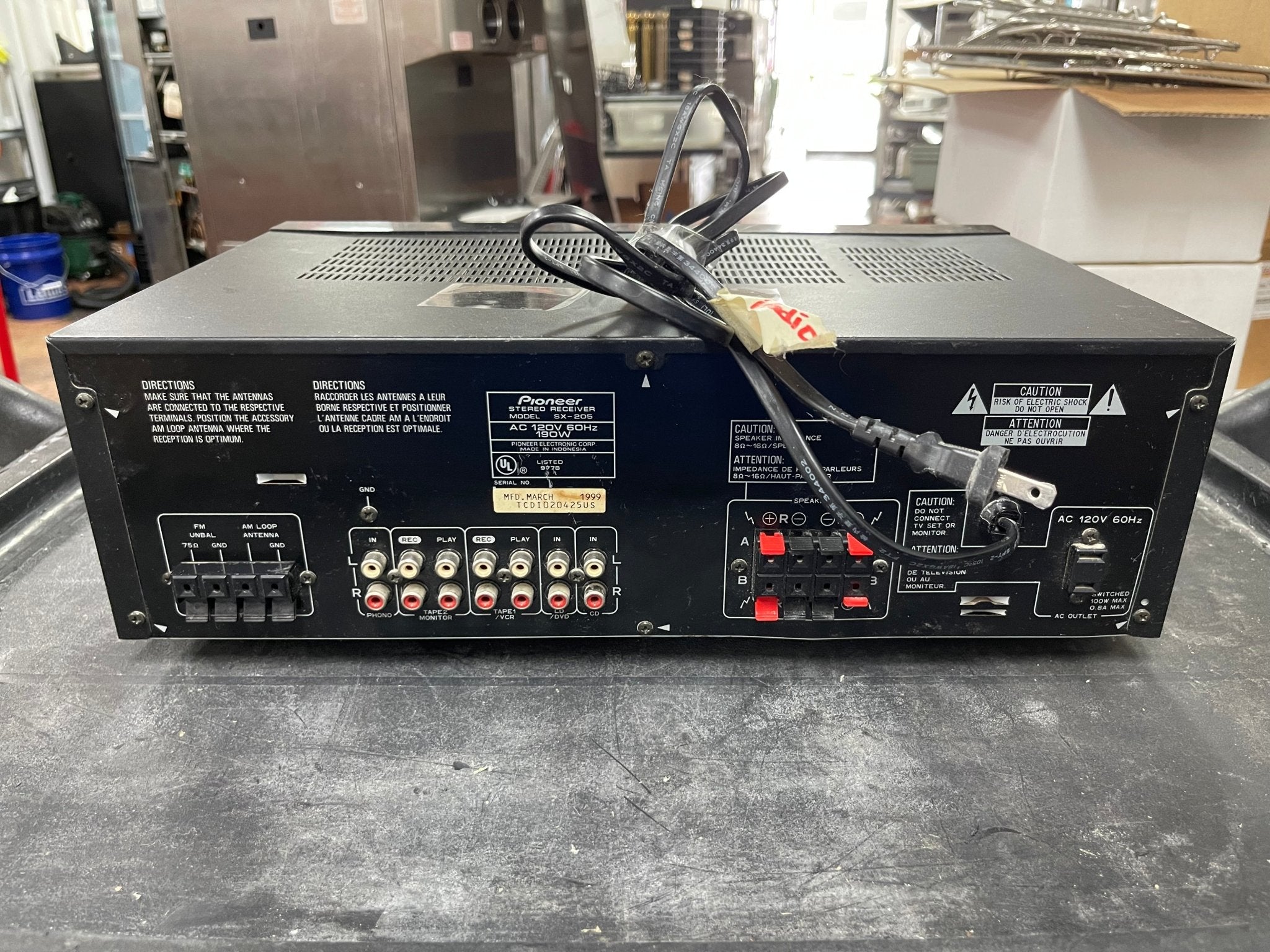 Used PIONEER Stereo Receiver SX - 205 Built in tuner - Falcon Restaurant Supply - 4