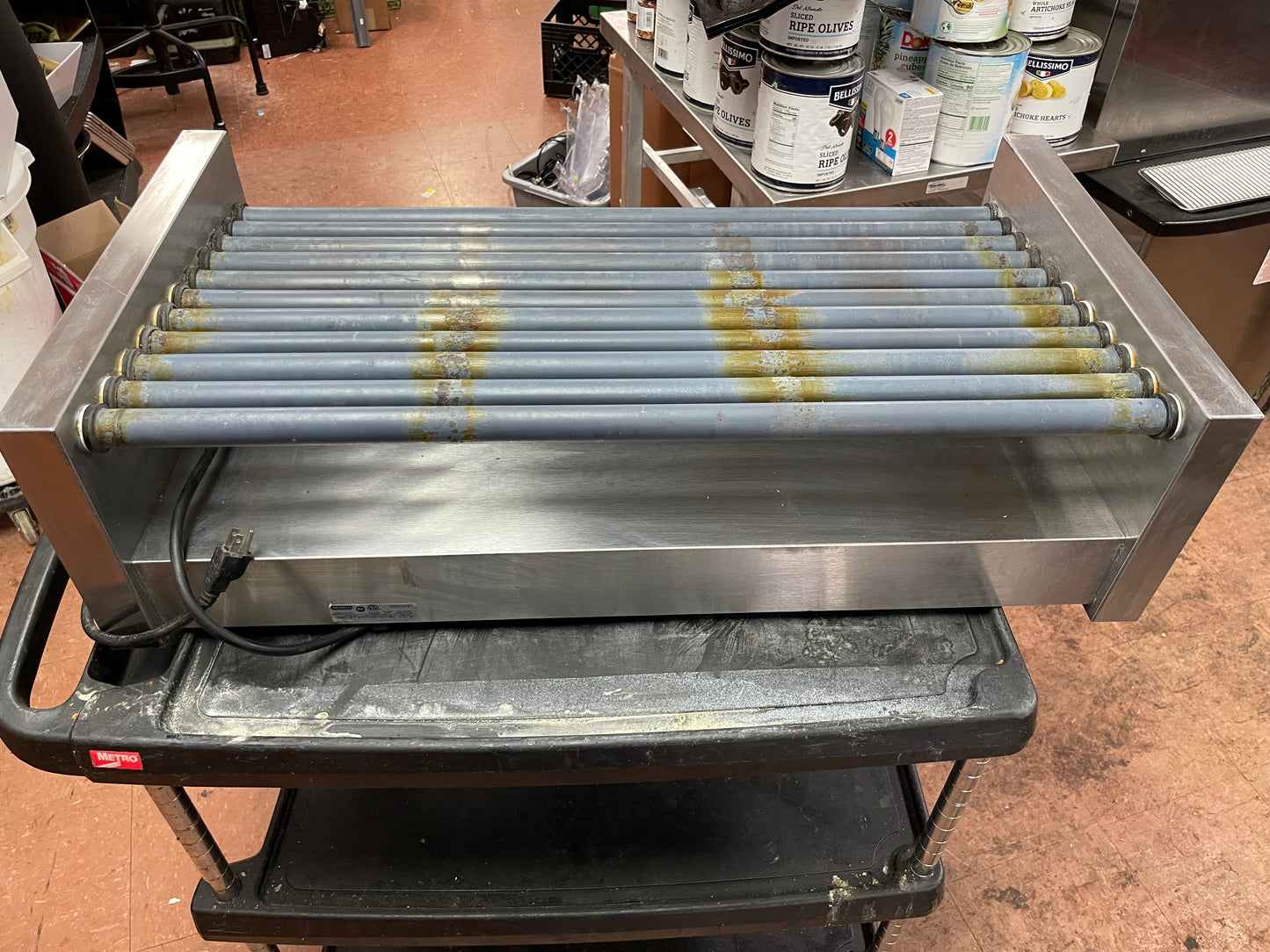 Used Nemco 8250SX-SLT Digital Hot Dog Roller Grill 50 Hot Dog Capacity 120V AS IS