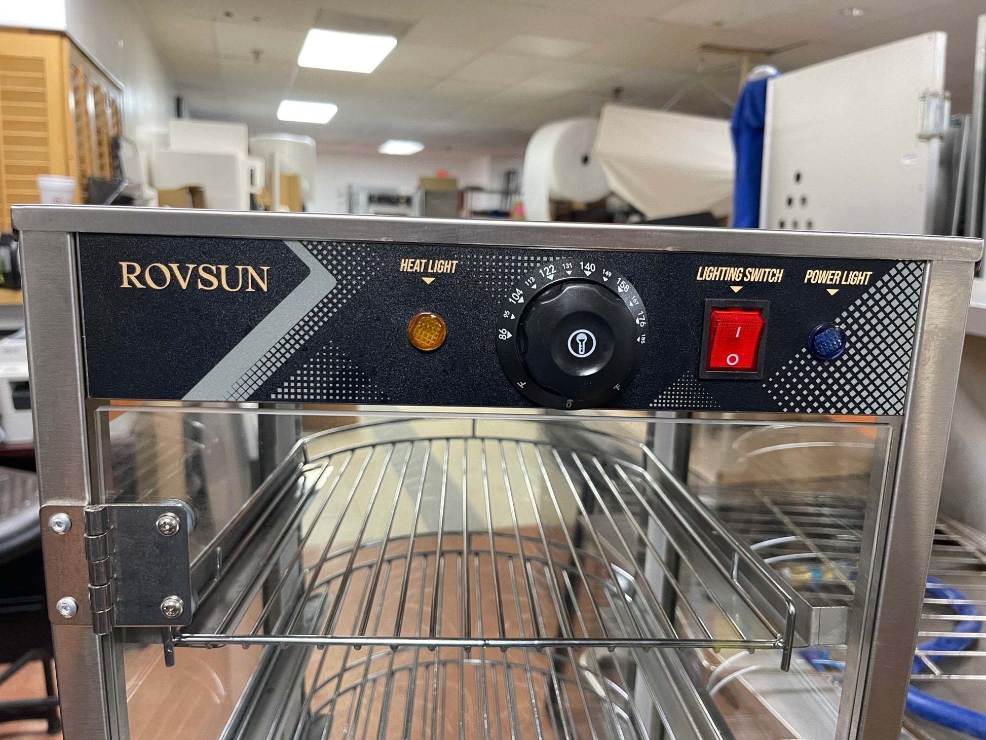 Used 14" ROVSUN 5 - Tier Countertop Hot Food Pizza Warmer Display Case 120V - Falcon Restaurant Supply - 3