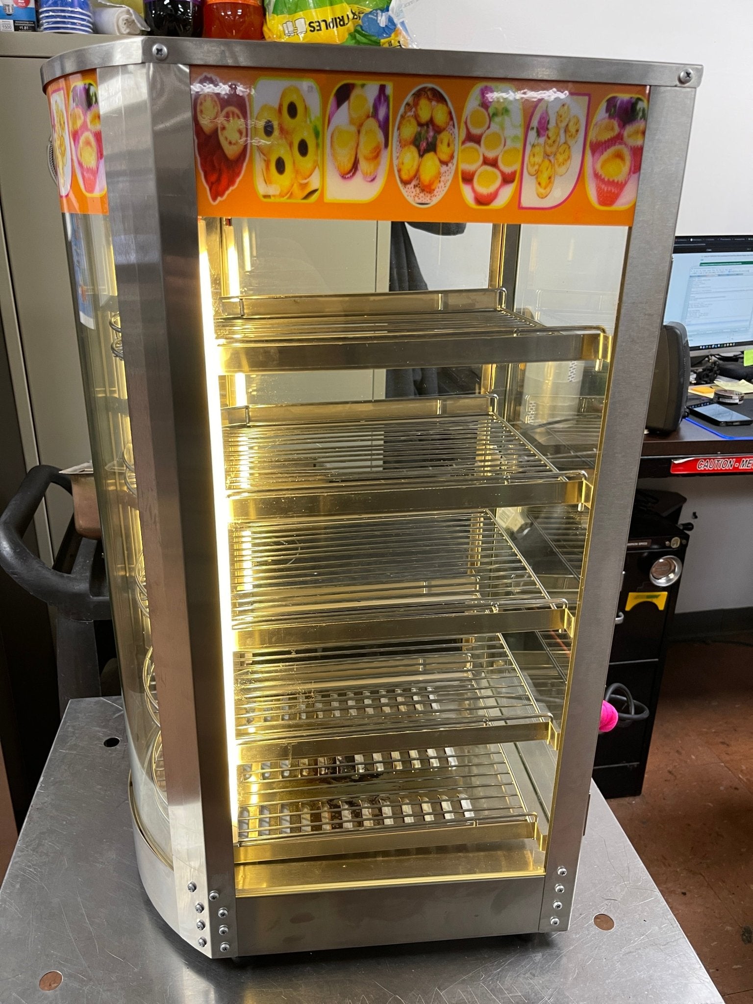 Used 14" ROVSUN 5 - Tier Countertop Hot Food Pizza Warmer Display Case 120V - Falcon Restaurant Supply - 9