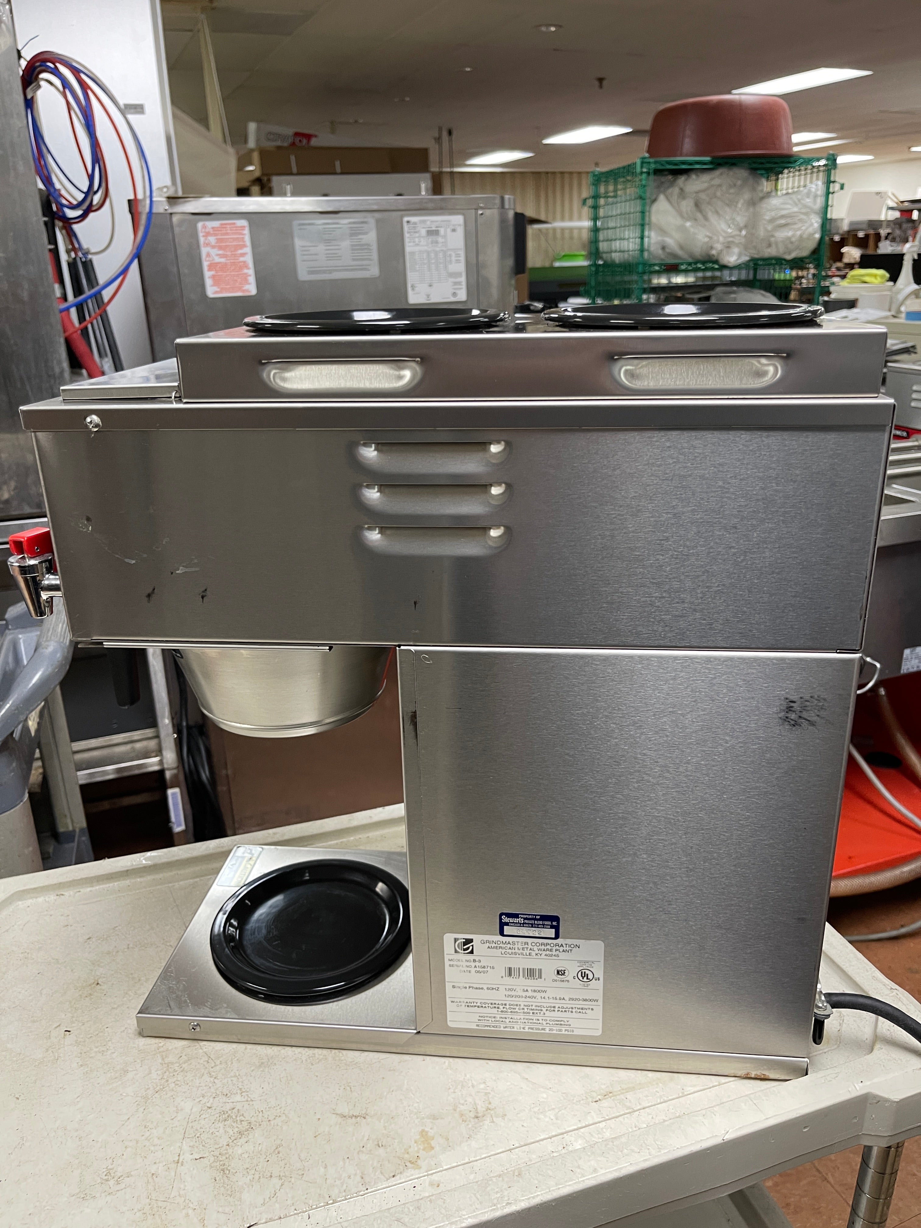 Used Grindmaster B-3 Commercial Automatic Coffee Maker Brewer - 120/240v
