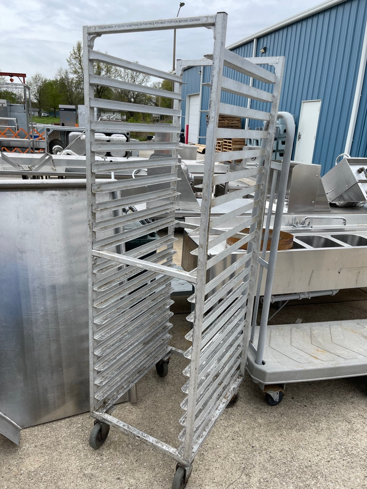 Used Aluminum Full Size Sheet pan Rack with Casters