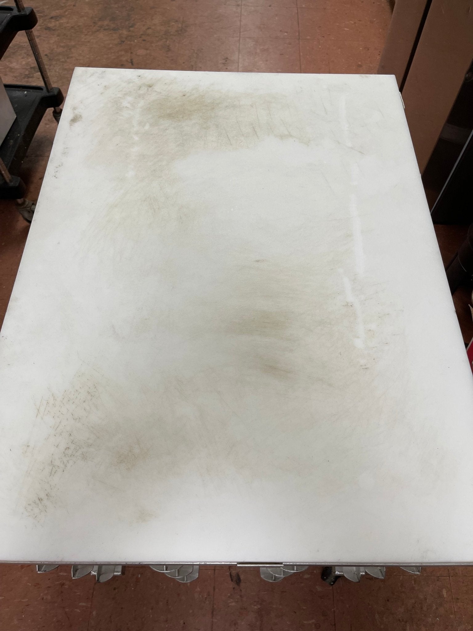 Used New Age 1/2 Size Mobile Can Storage Rack w/Poly Work Top - SS265 - Falcon Restaurant Supply - 5