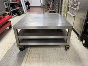 Used QualServ Stainless Steel Equipment Stand w Casters 30"x30"x17" - Falcon Restaurant Supply - 1
