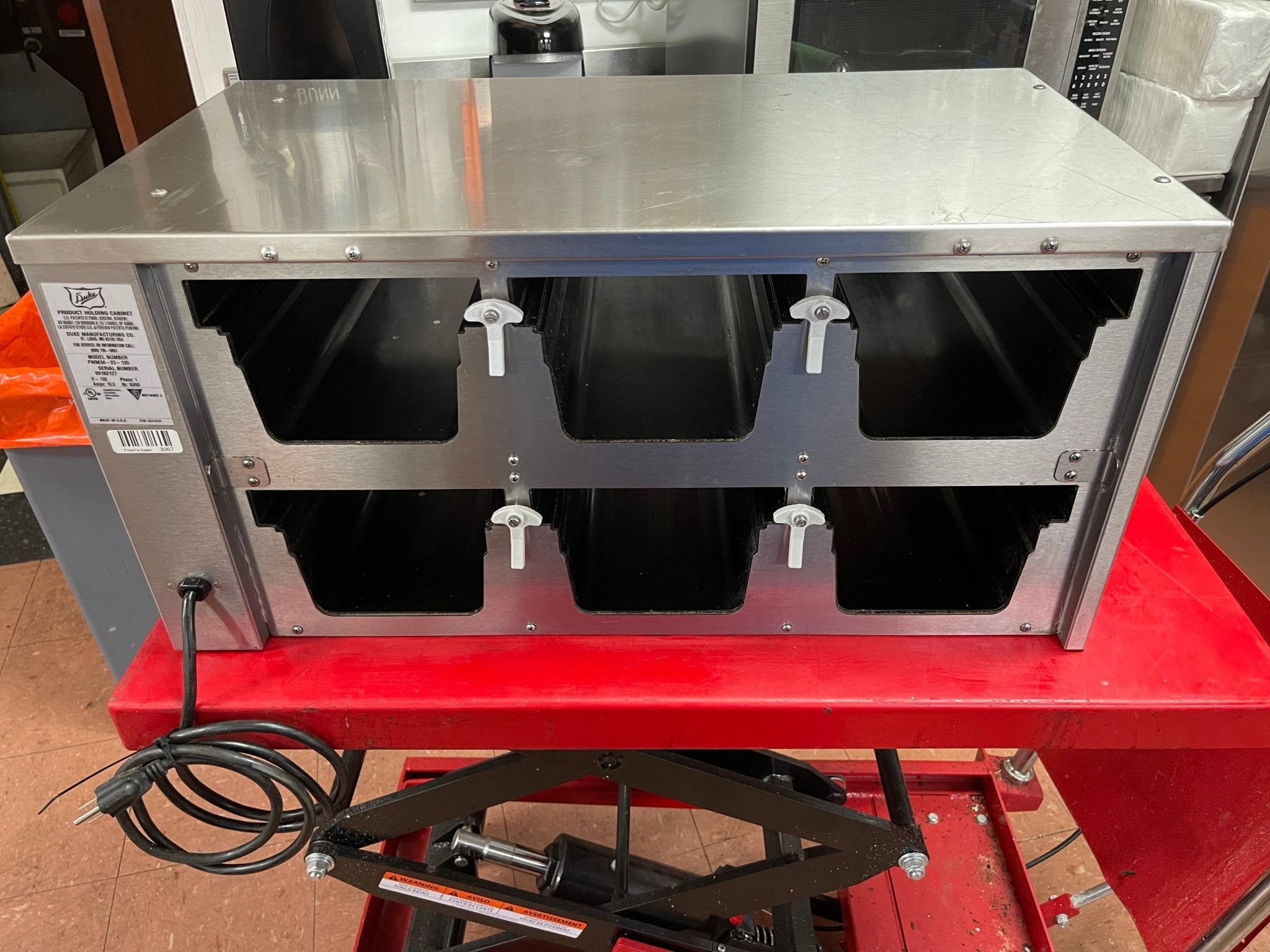 Used Duke FWM34 - 23 - 120 Heated Pass Thru Food Warmer Holding Cabinet 120V - Falcon Restaurant Supply - 1