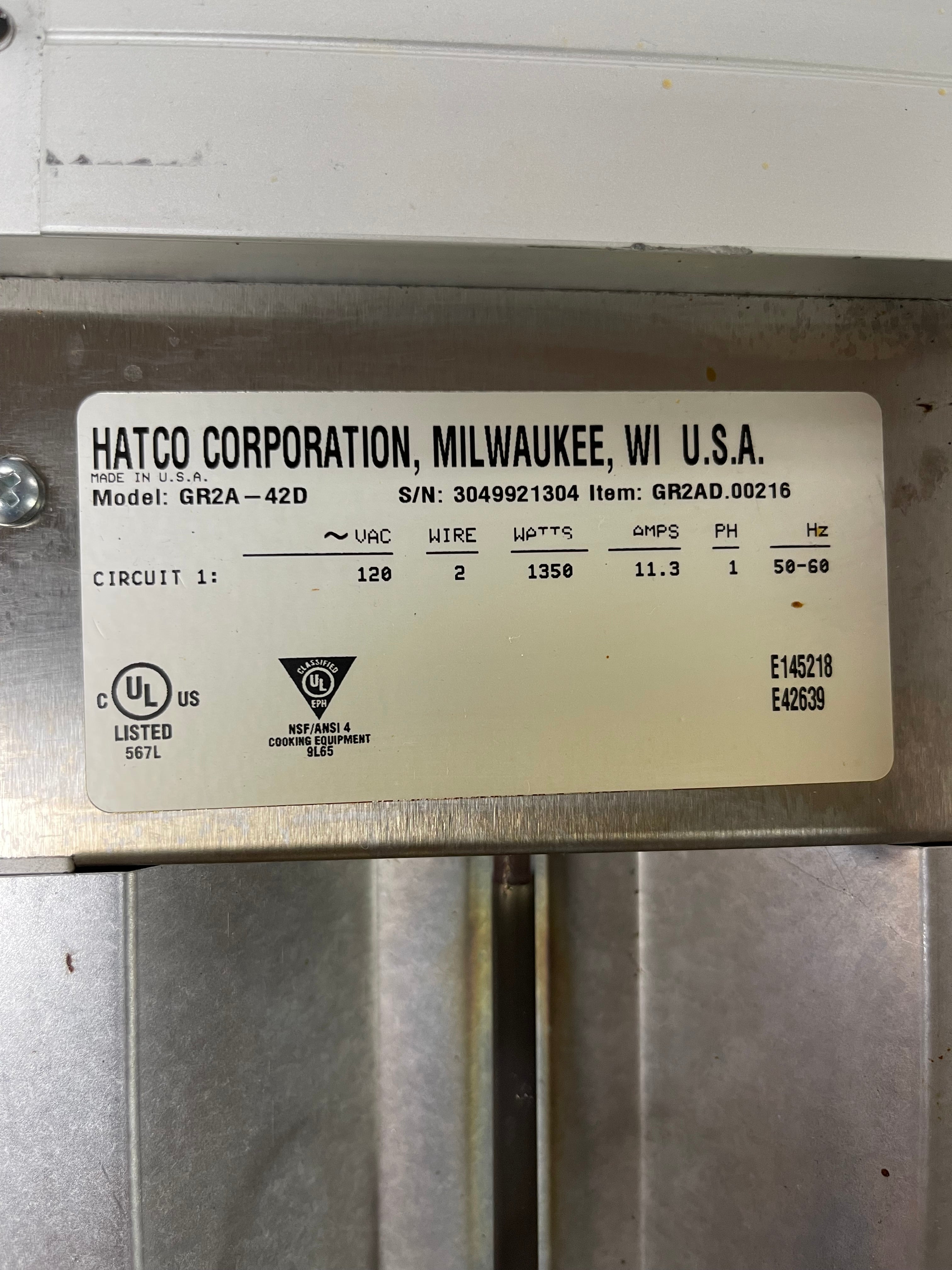 Used Hatco GR2A-42D 42" Glo-Ray Double Infrared Strip Warmer with Remote Controls - 120V