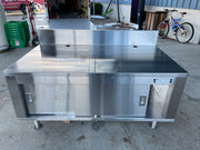 Used 64"X 36" Stainless Equipment Stand with 2 Sliding Doors - SS337