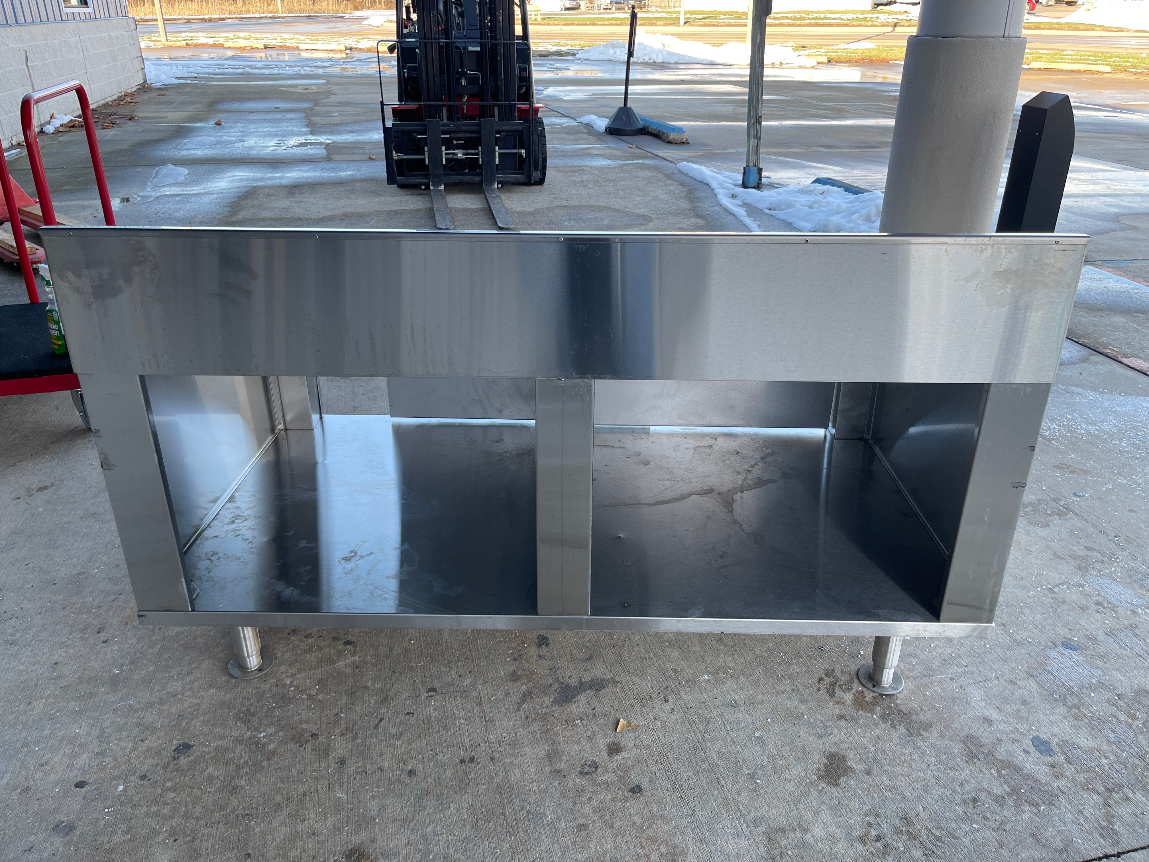 Used 64"X 36" Stainless Equipment Stand with 2 Sliding Doors - SS337