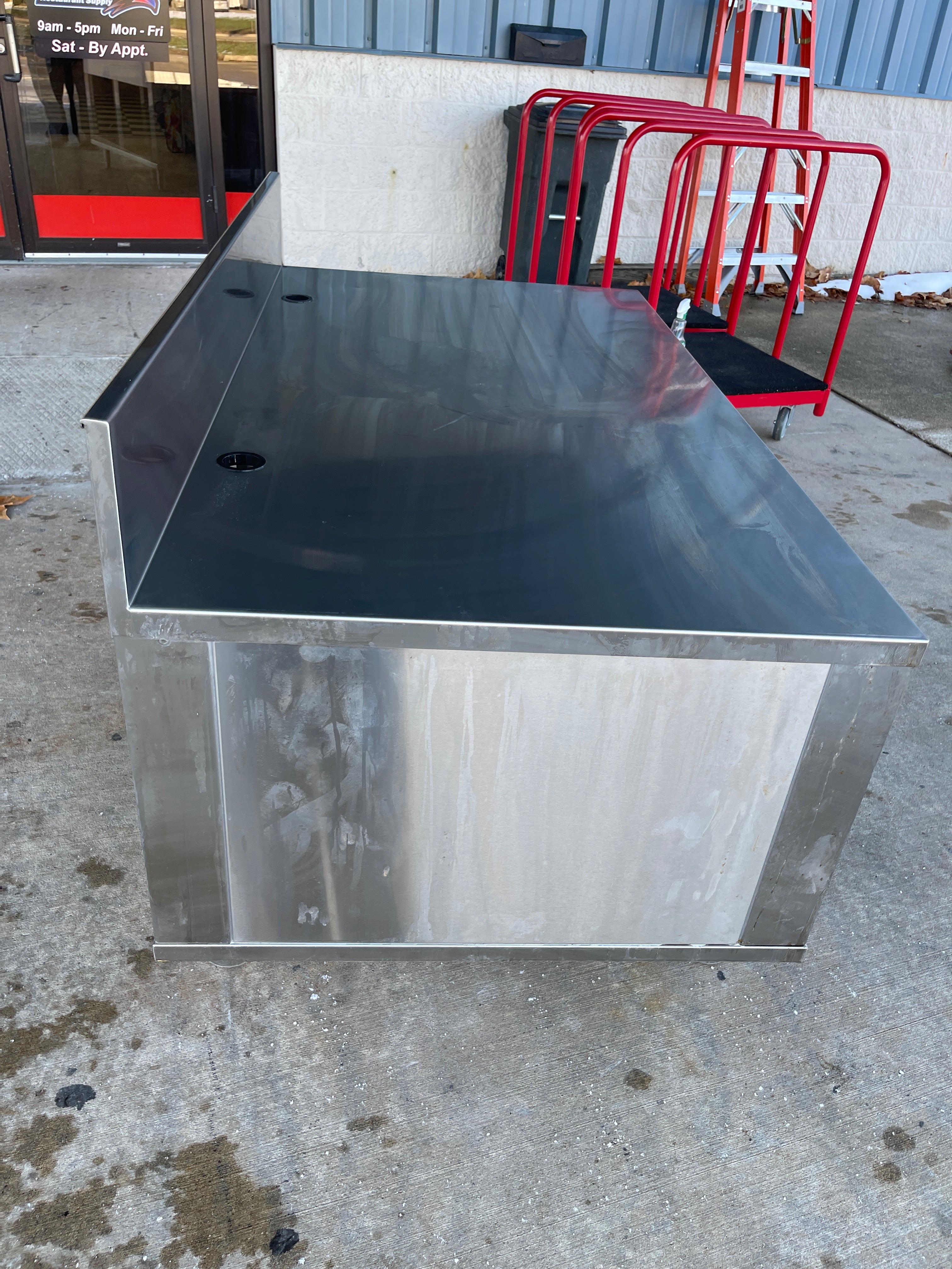 Used 64"X 36" Stainless Equipment Stand with 2 Sliding Doors - SS337