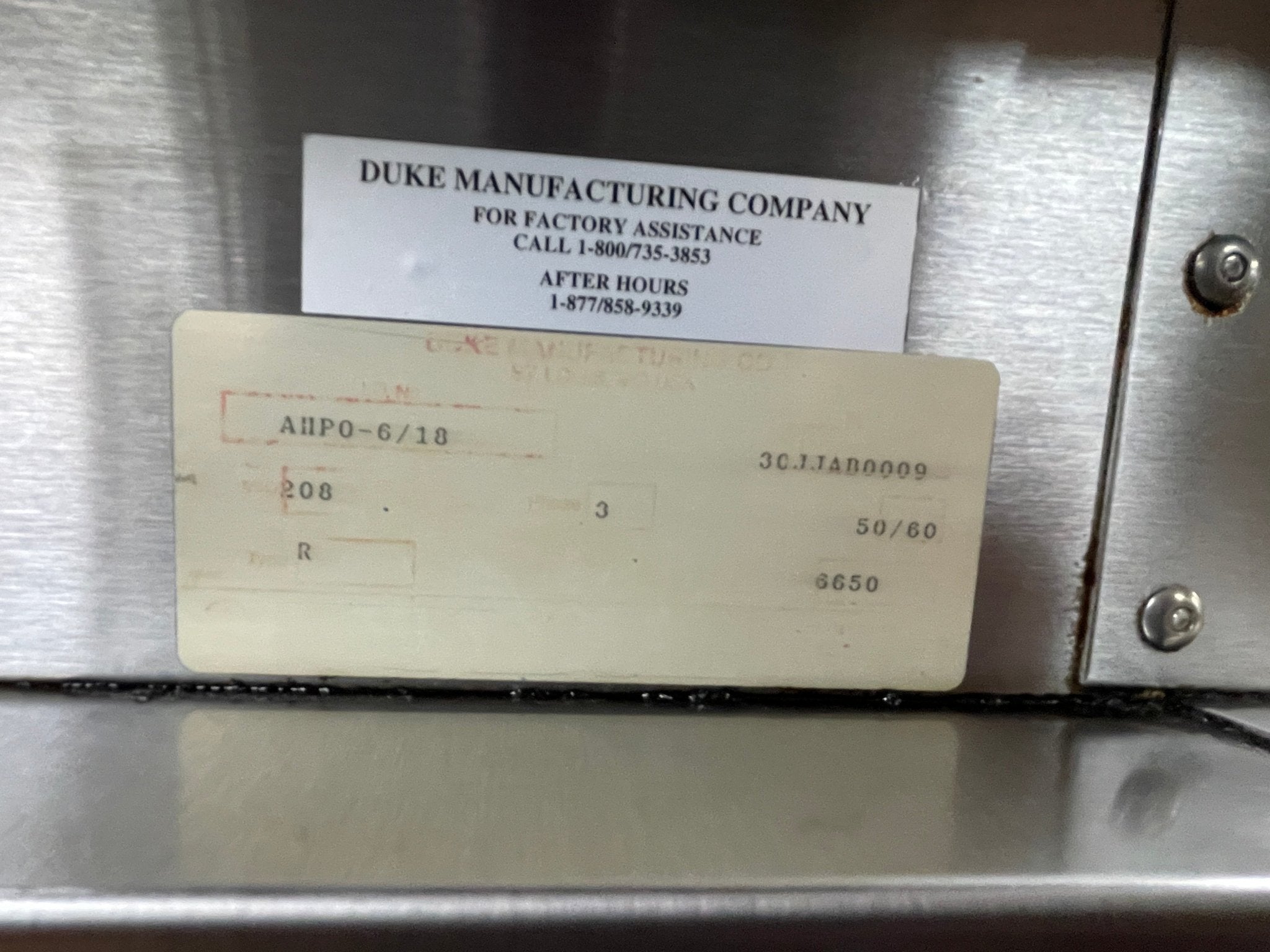 Used Duke AHPO - 618 Electric Convection Oven Humidity Proofer Combo 208V 1 - PH - Falcon Restaurant Supply - 8