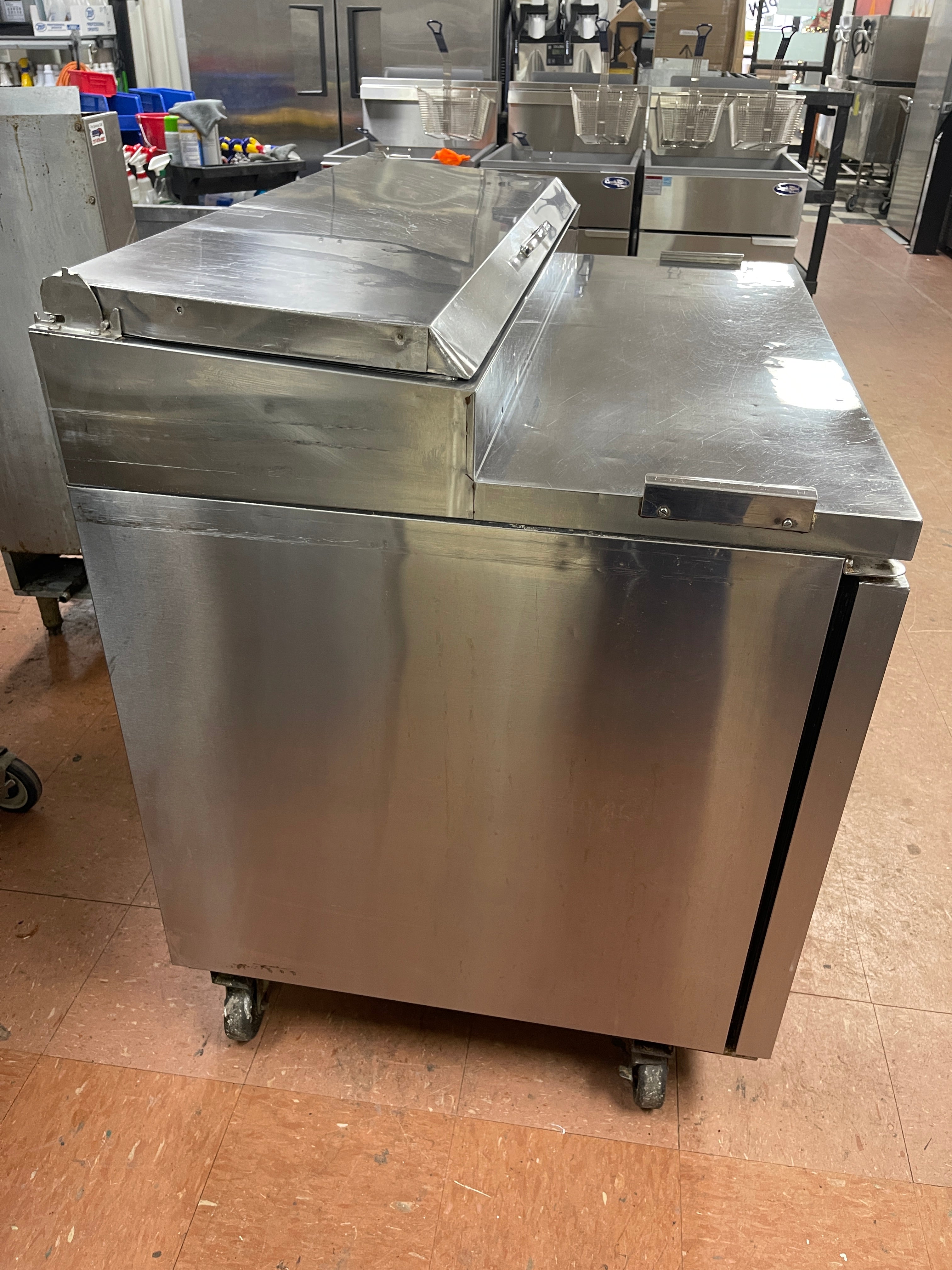 Used 44" Turbo Air TPR-44SD Super Deluxe Refrigerated Pizza Prep Table 120V