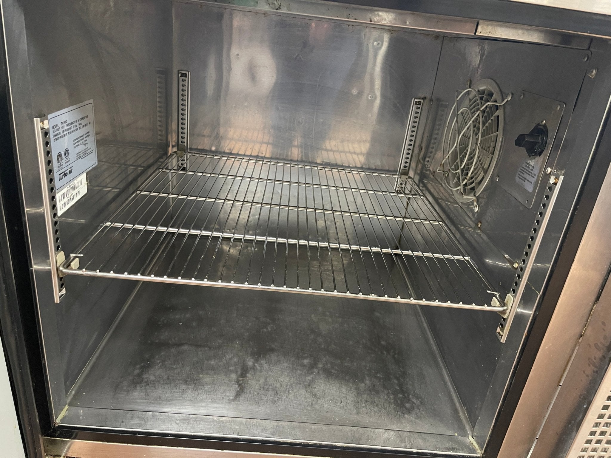 Used 44" Turbo Air TPR - 44SD Super Deluxe Refrigerated Pizza Prep Table 120V - CC - Falcon Restaurant Supply - 5