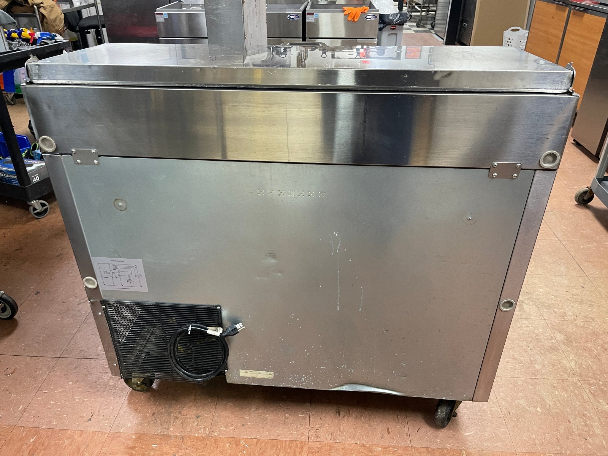 Used 44" Turbo Air TPR - 44SD Super Deluxe Refrigerated Pizza Prep Table 120V - CC - Falcon Restaurant Supply - 6