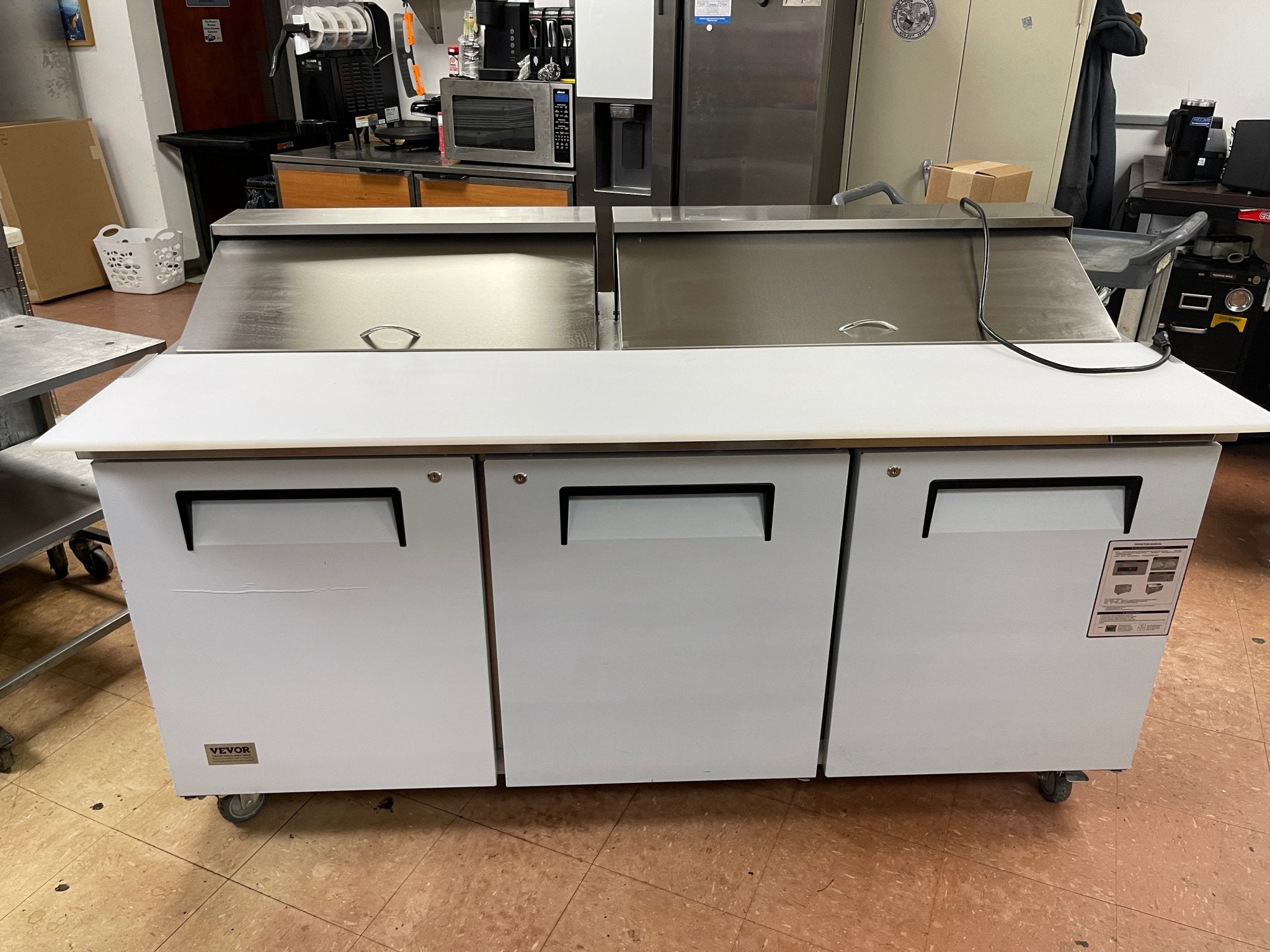 Used 72" Vevor KSR - 72B1 Refrigerated Stainless Sandwich Prep Table 115V As Is - CC - Falcon Restaurant Supply - 1