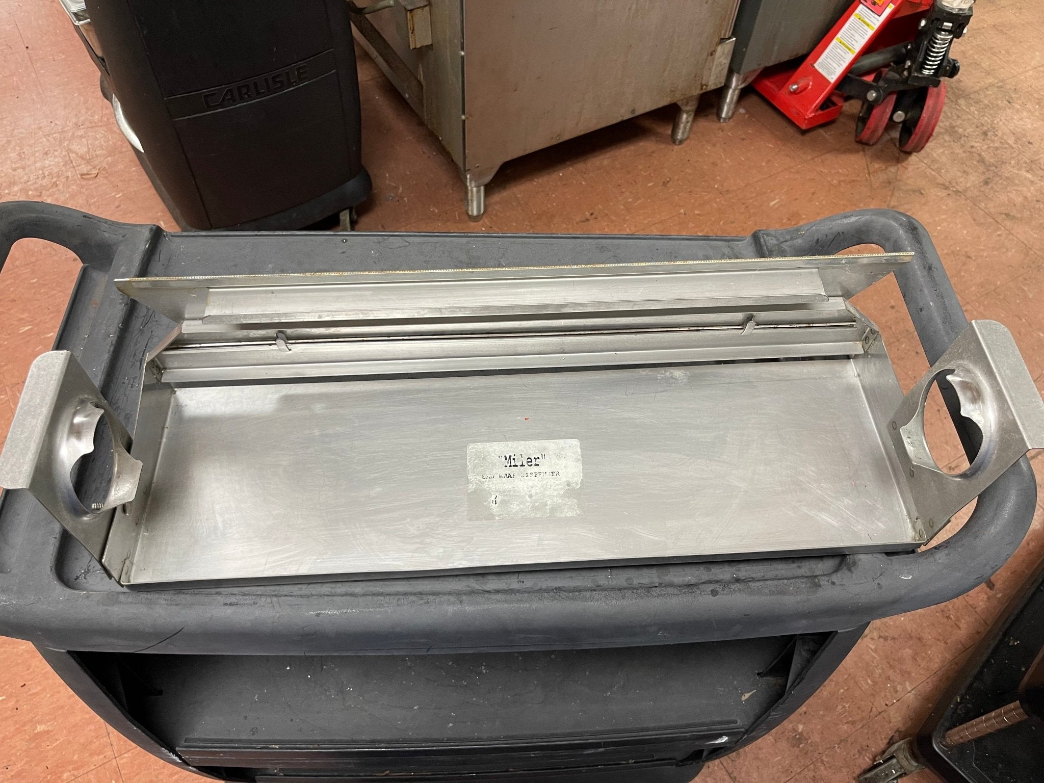 Used Miler stainless steel Miler Wrap Dispenser 24” - Falcon Restaurant Supply - 3