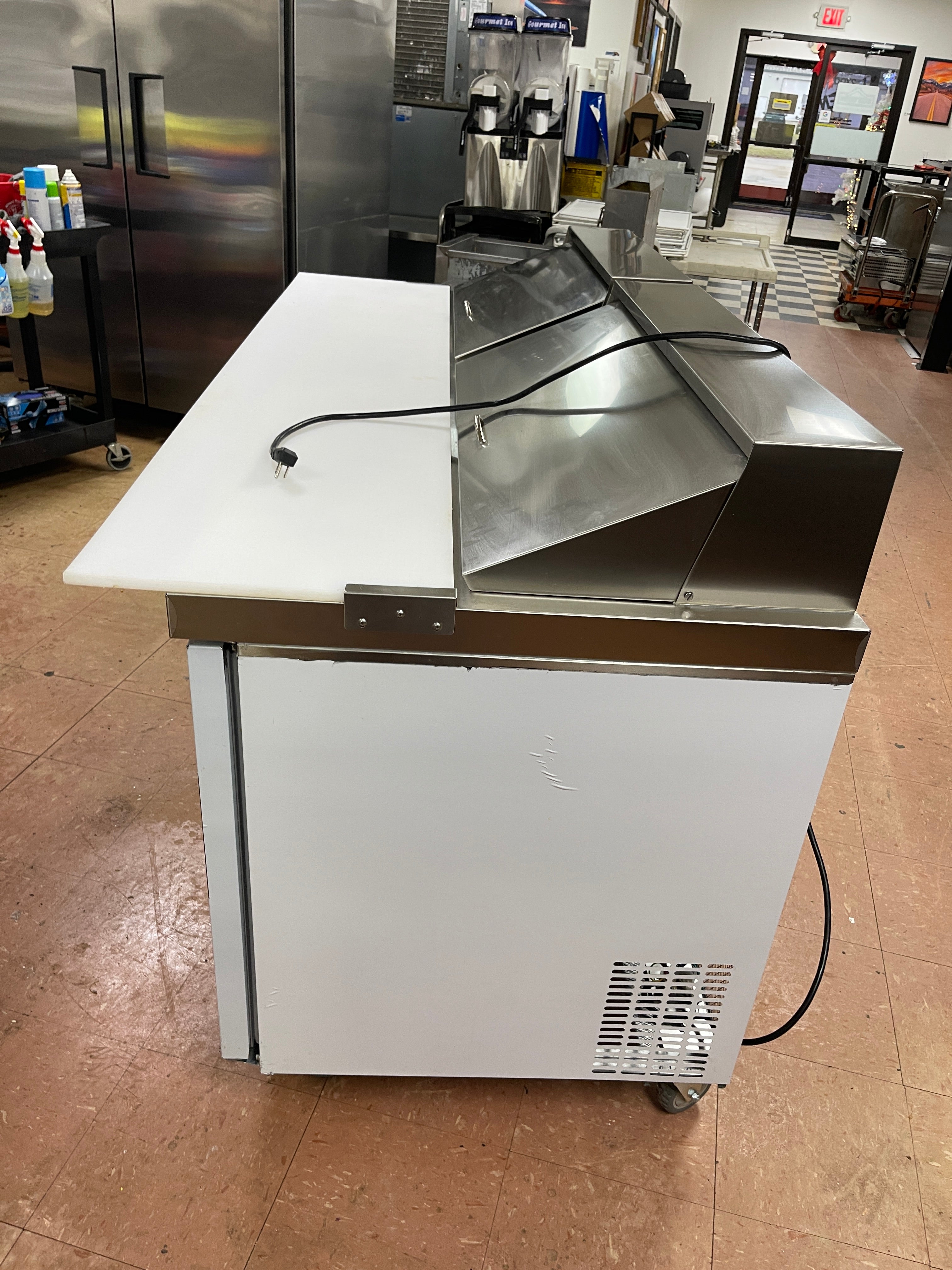 Used 72" Vevor KSR-72B1 Refrigerated Stainless Sandwich Prep Table 115V As Is